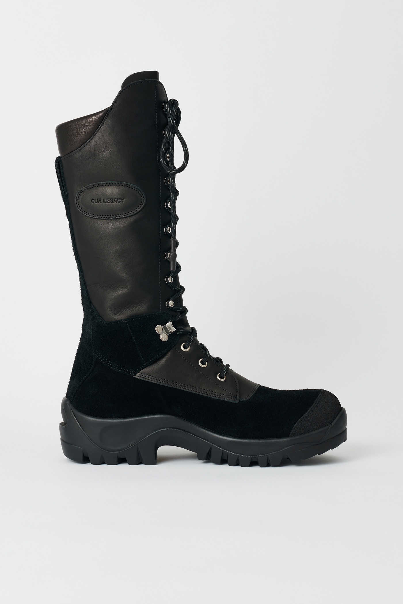 Our Legacy Tower Hiker Boot Black Leather | REVERSIBLE