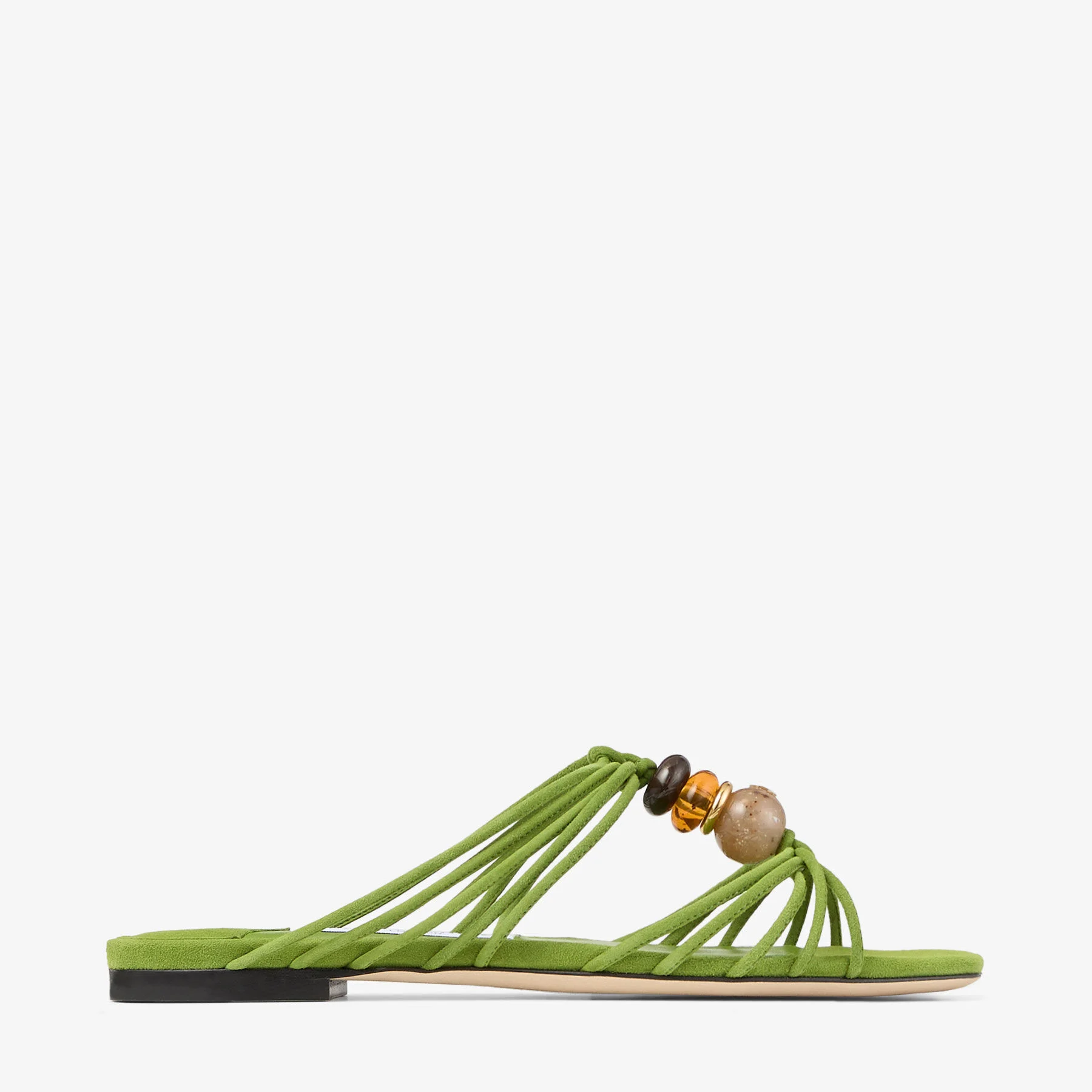 Lova Mule Flat Clover Mix Suede Flats with Beads - 1
