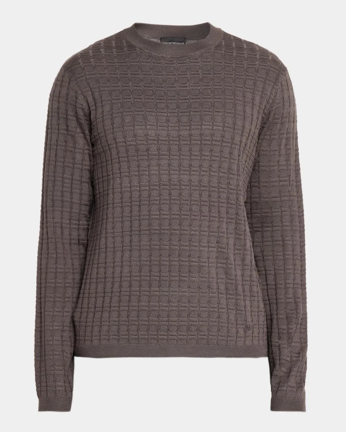 Men's Grid Jacquard Crewneck Sweater - 1