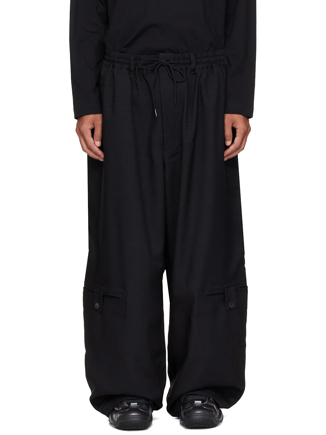 Black Sport Uniform Adaptive Length Cargo Pants - 1