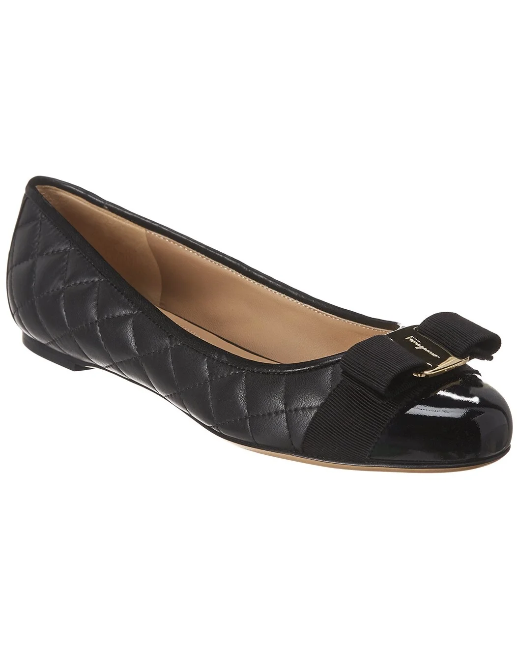 Ferragamo Varina Quilted Leather Ballet Flat - 1