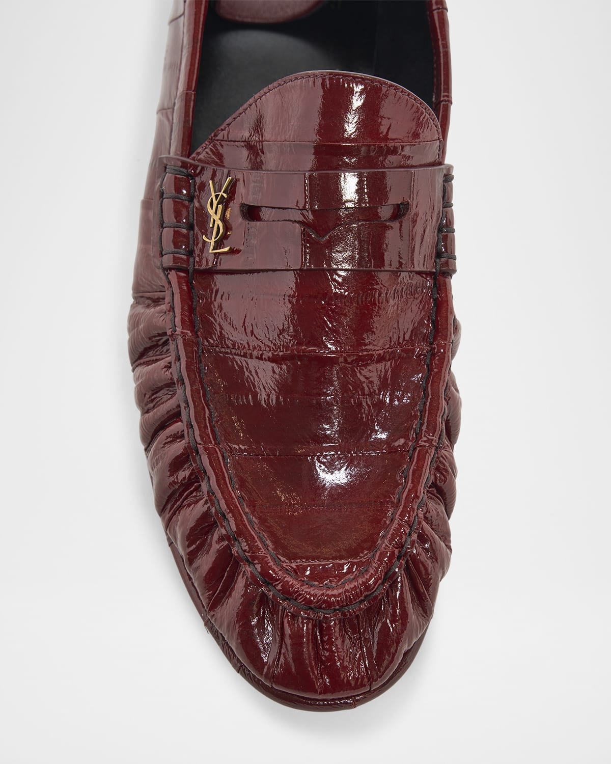 Croco YSL Convertible Penny Loafers - 6
