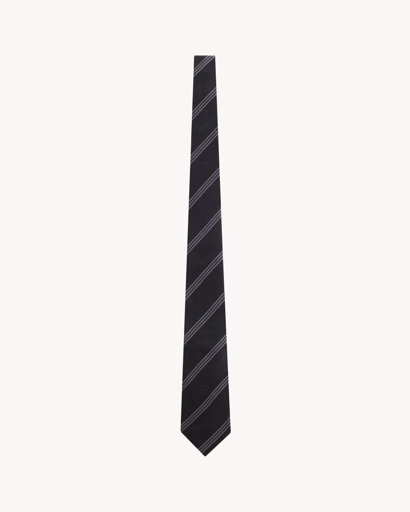 WIDE TIE IN STRIPED SILK SATIN 1