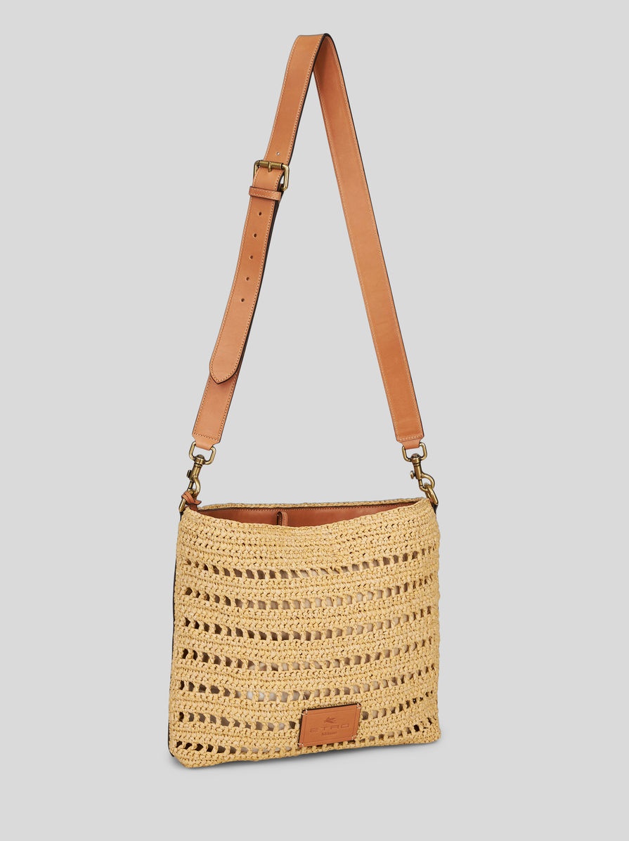 【送料&関税込】Etro Perforated Raffia Shoulder Bag Etro SHOULDER BAG IN PERFORATED RAFFIA | REVERSIBLE