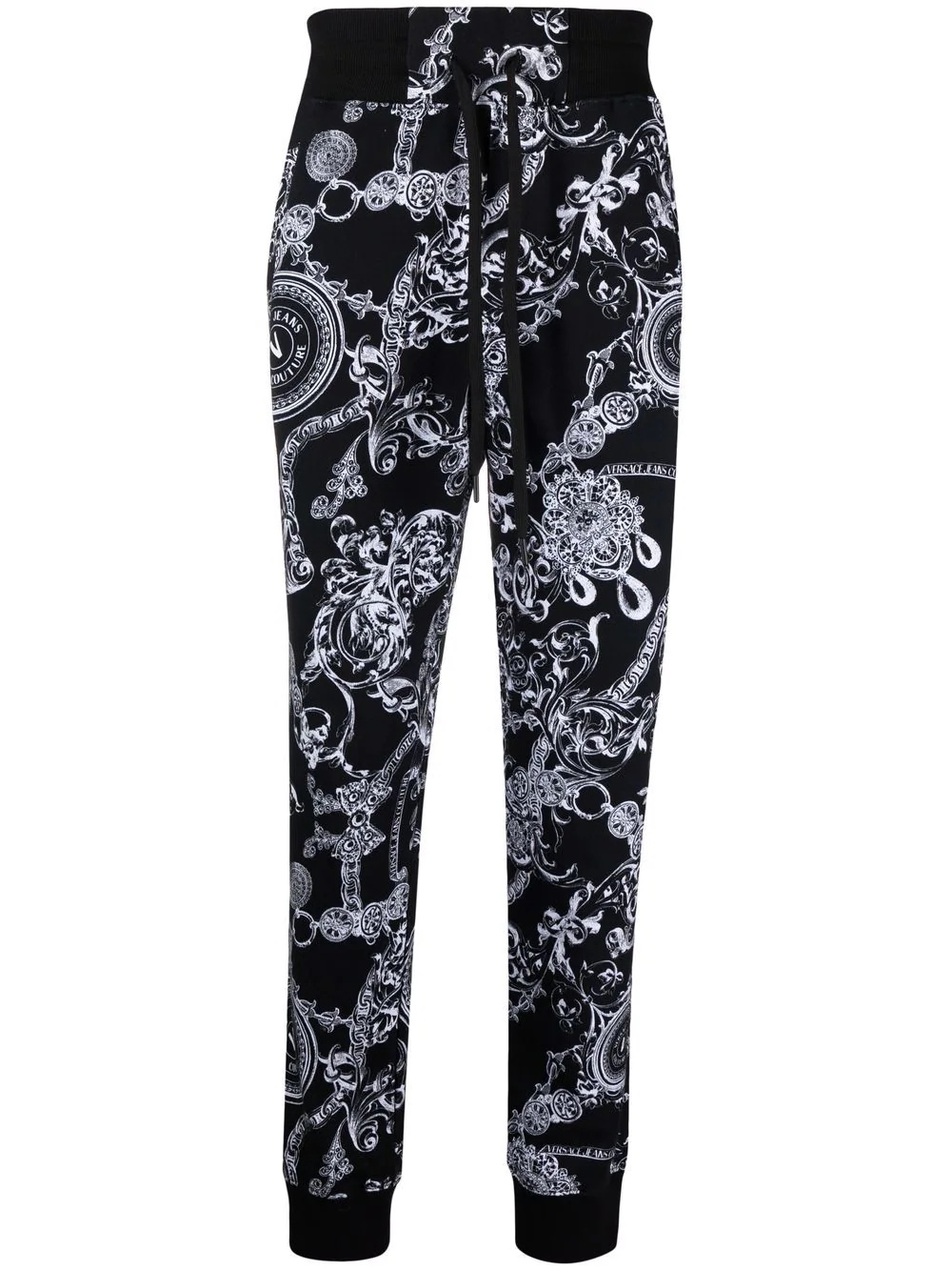 baroque-pattern print track pants - 1