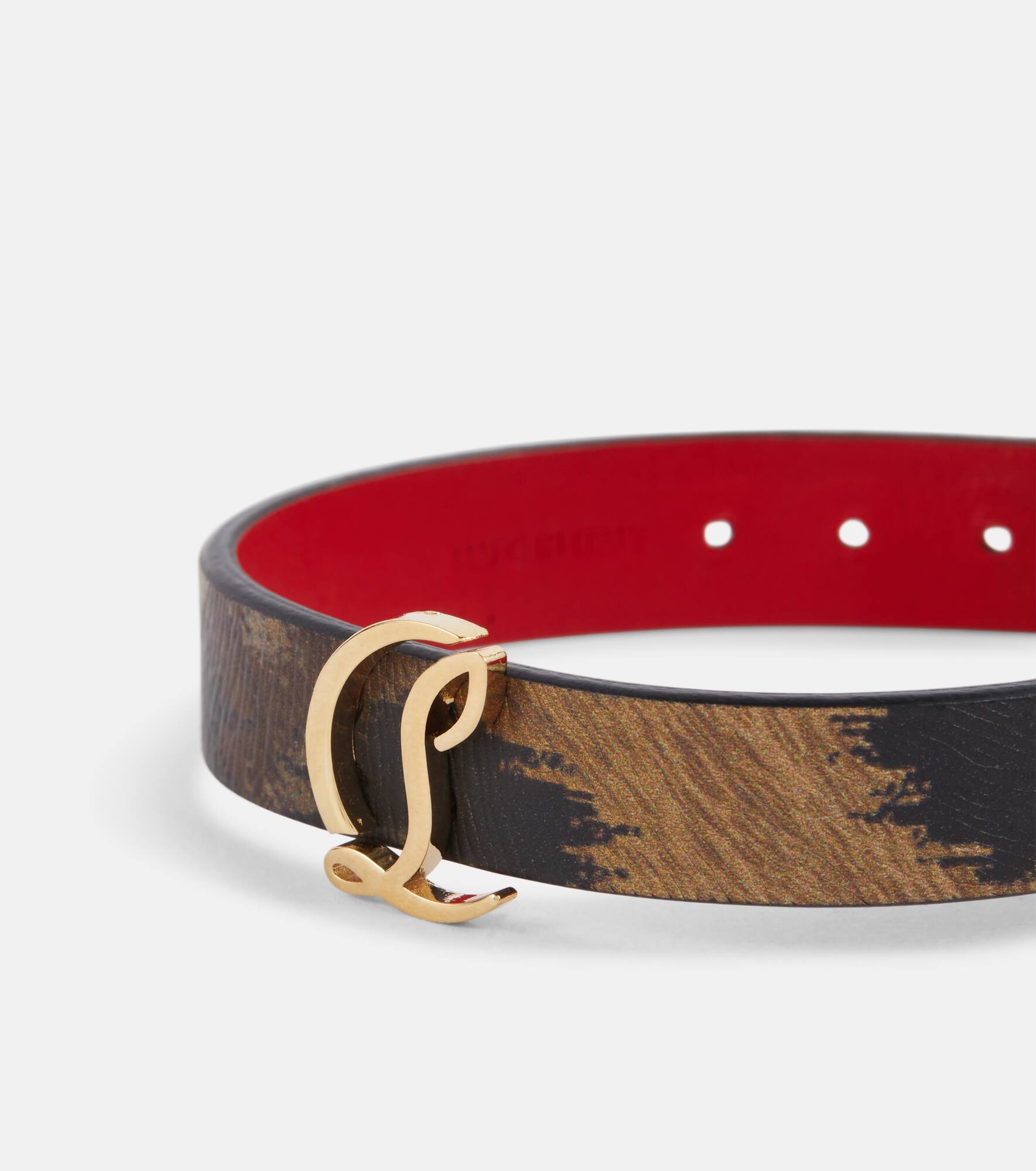 【Christian Louboutin】 CL animal-print leather bracelet CL animal-print leather bracelet in multicoloured