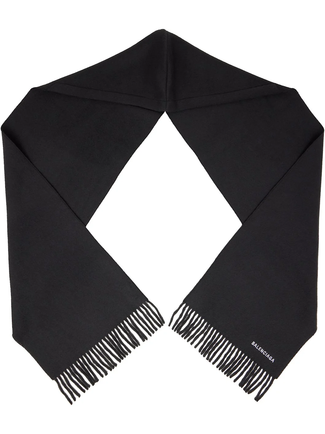 Gray Wool Hooded Scarf - 1