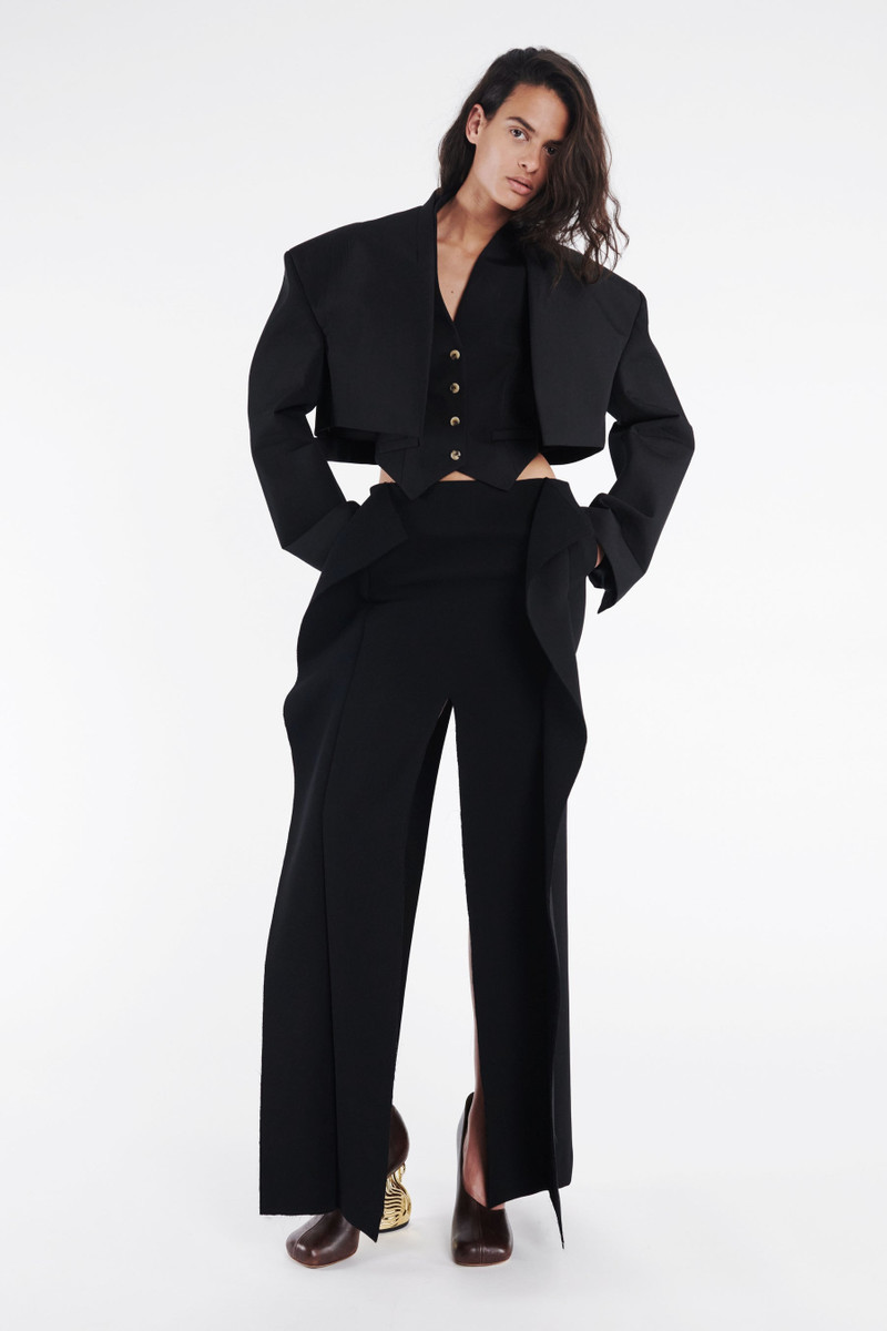 CROPPED TUXEDO JACKET BLACK 1