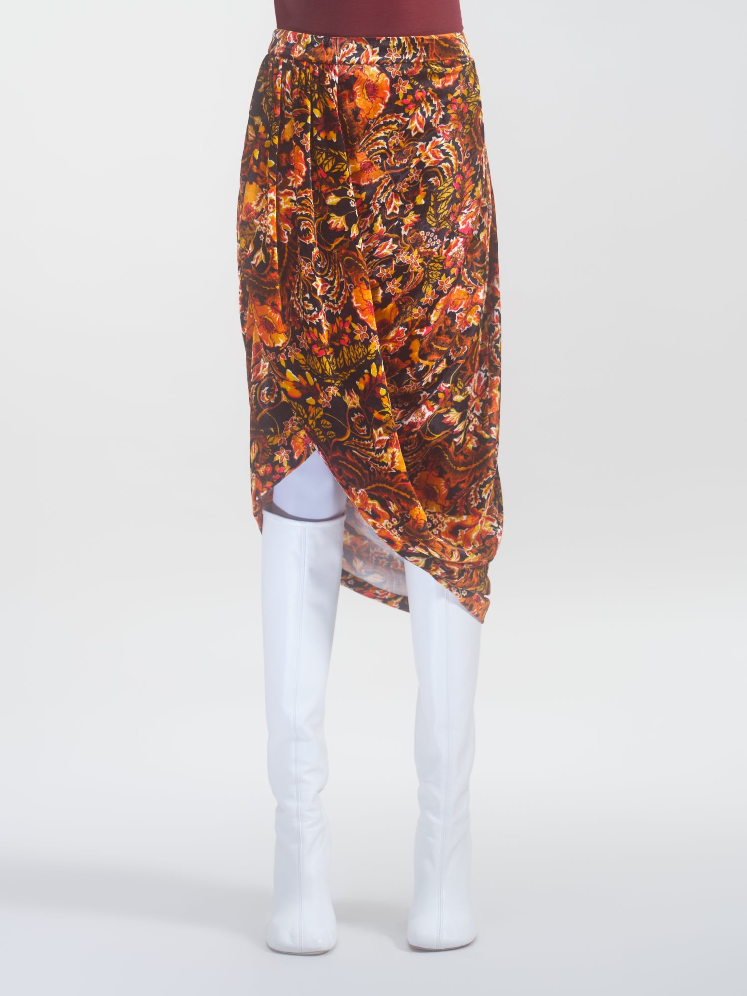 PRINTED DRAPED SKIRT - 2