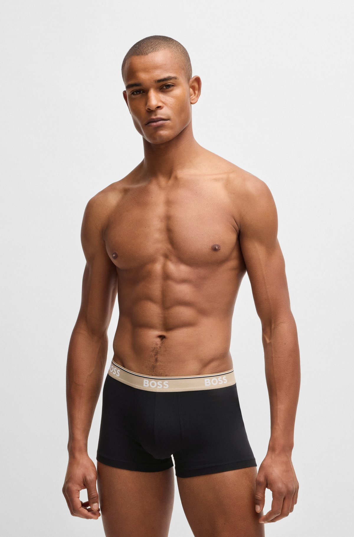 THREE-PACK OF STRETCH-COTTON TRUNKS WITH LOGO WAISTBANDS - 7