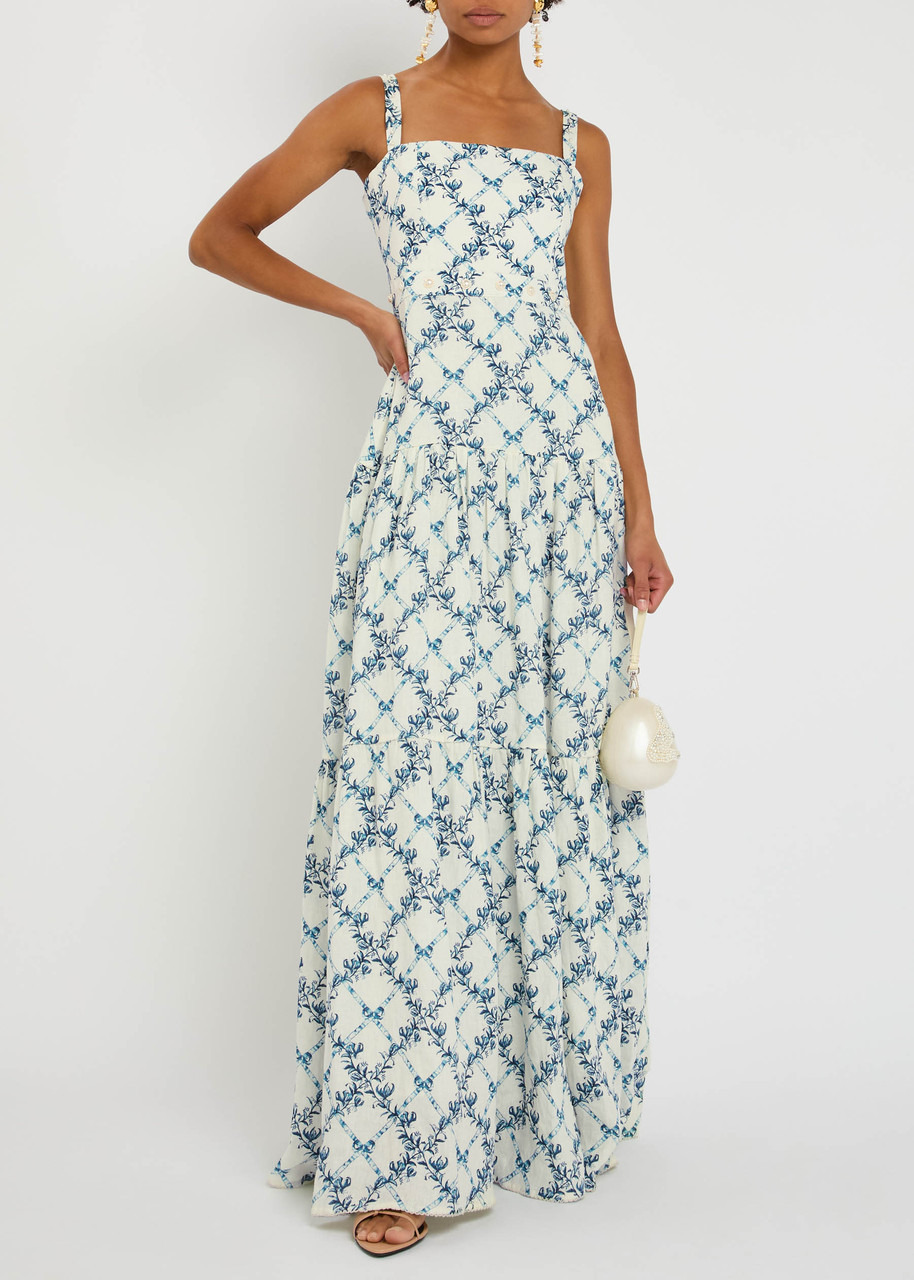 Agua BY Agua Bendita Lima Gloriosa Printed Linen Maxi Dress - 4