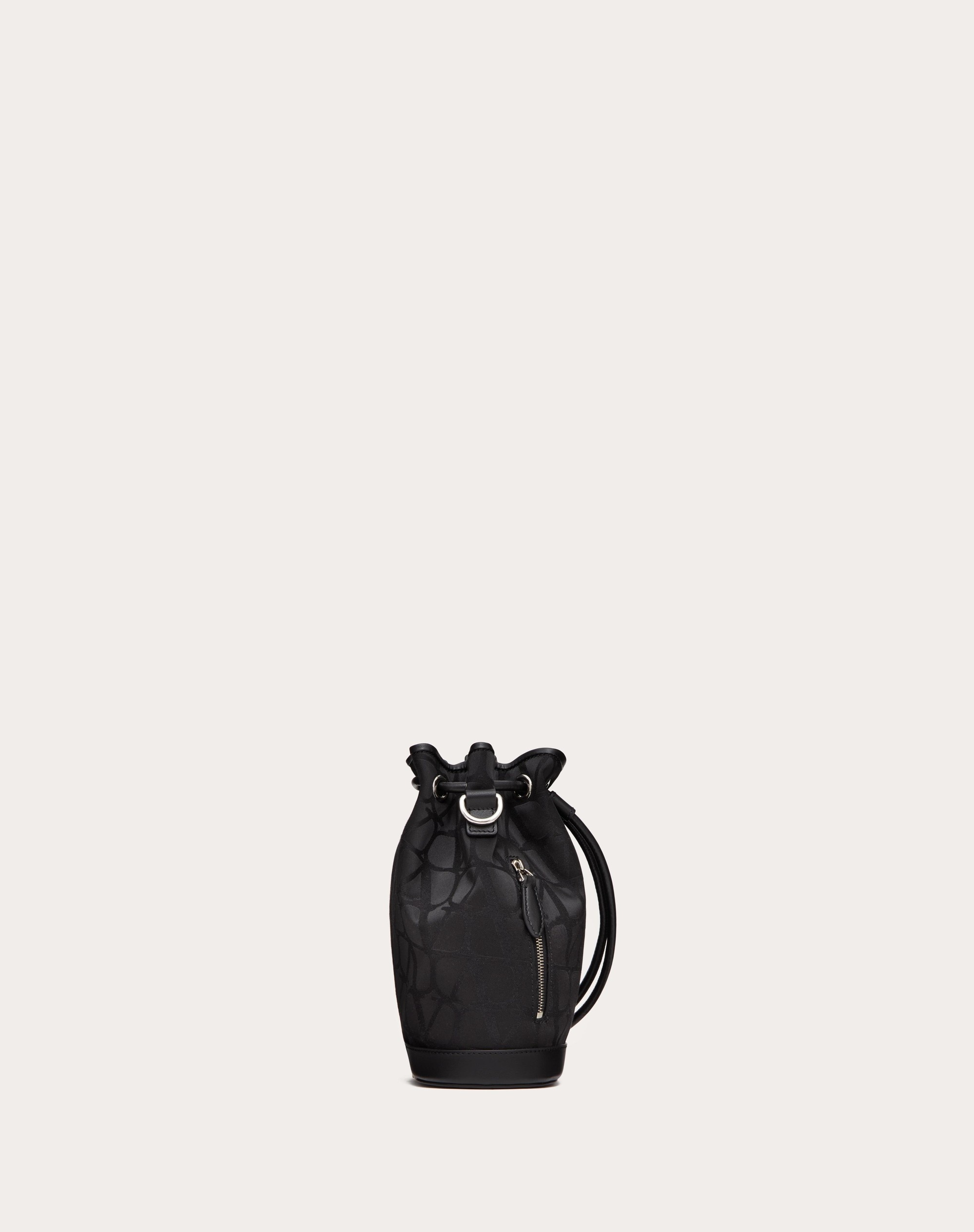 MINI BLACK ICONOGRAPHE NYLON BUCKET BAG - 4