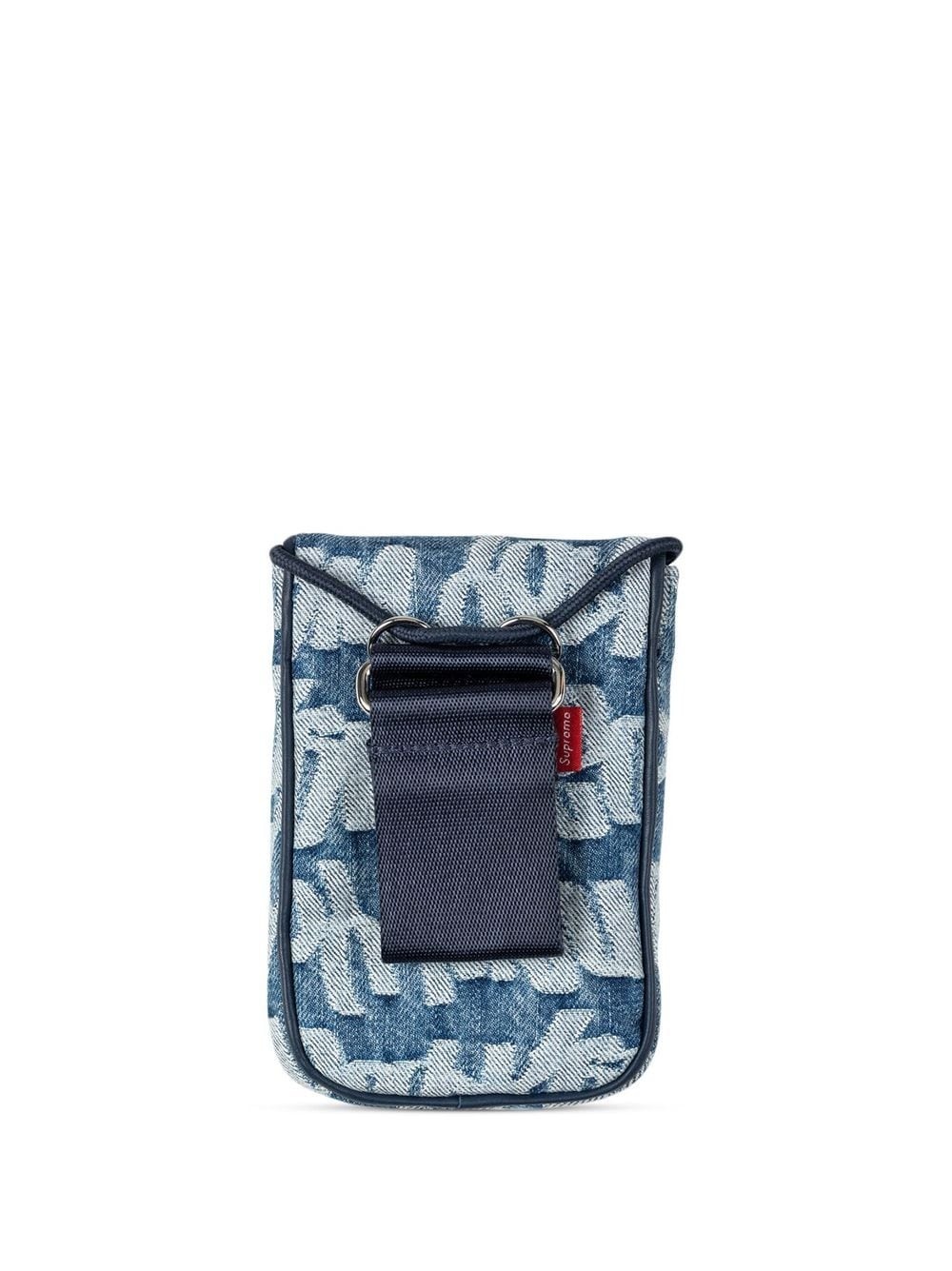 logo-jacquard denim neck pouch - 2