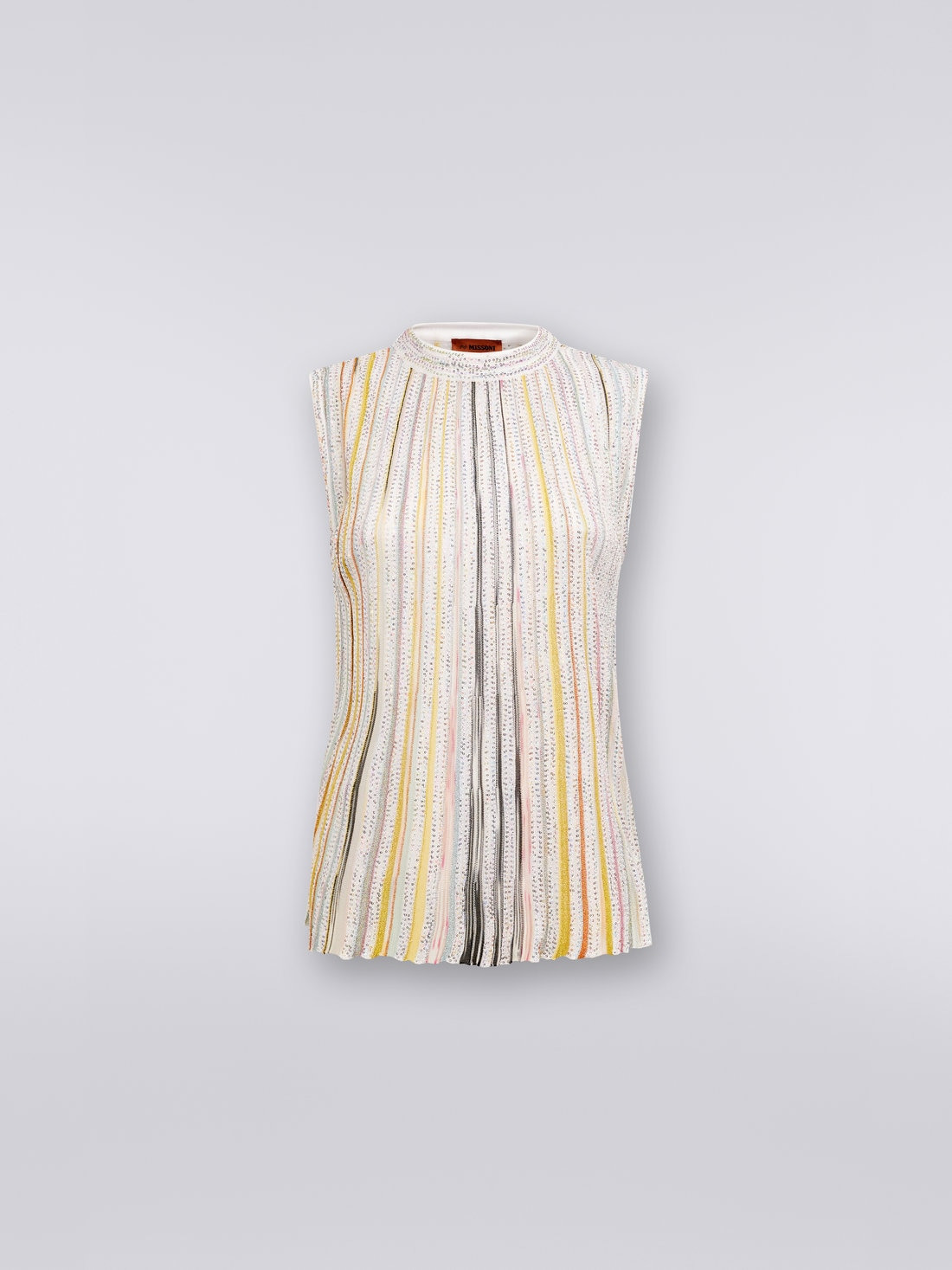 Cotton sleeveless top with sequins - 1