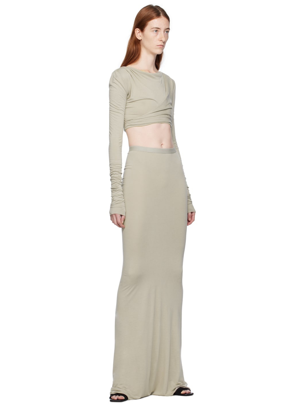 Off-White Slip Maxi Skirt - 4