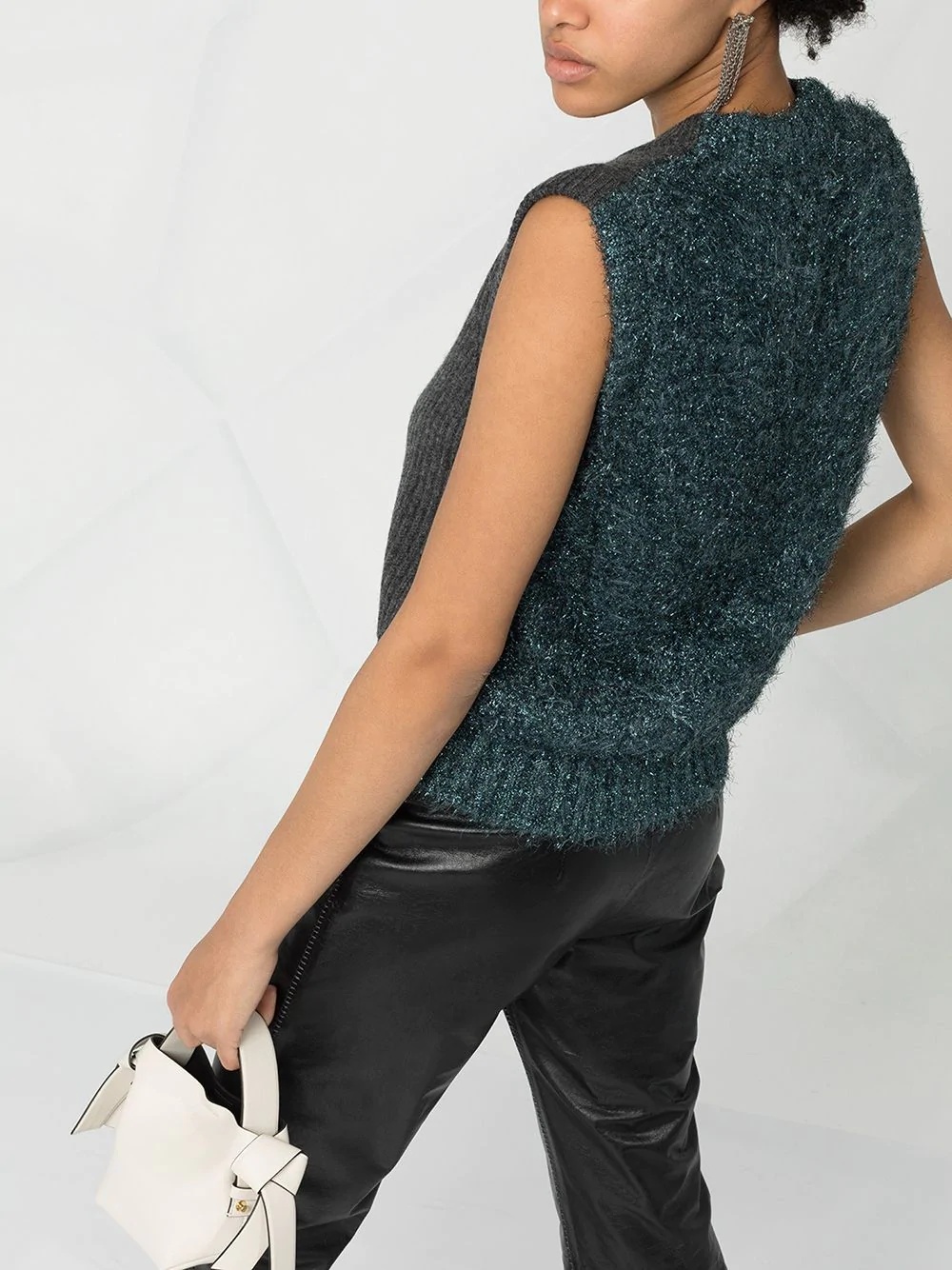 two-tone sweater vest - 3