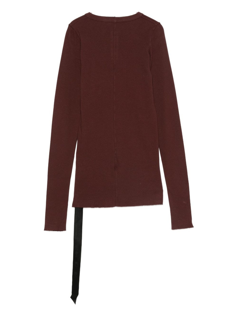 Rick Owens DRKSHDW raw-cut ribbon-detail t-shirt outlook