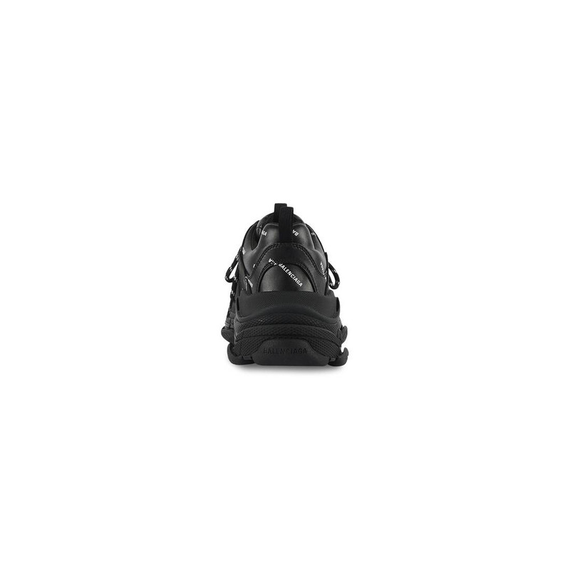 BALENCIAGA Men's Triple S Sneaker Allover Logo in Black outlook