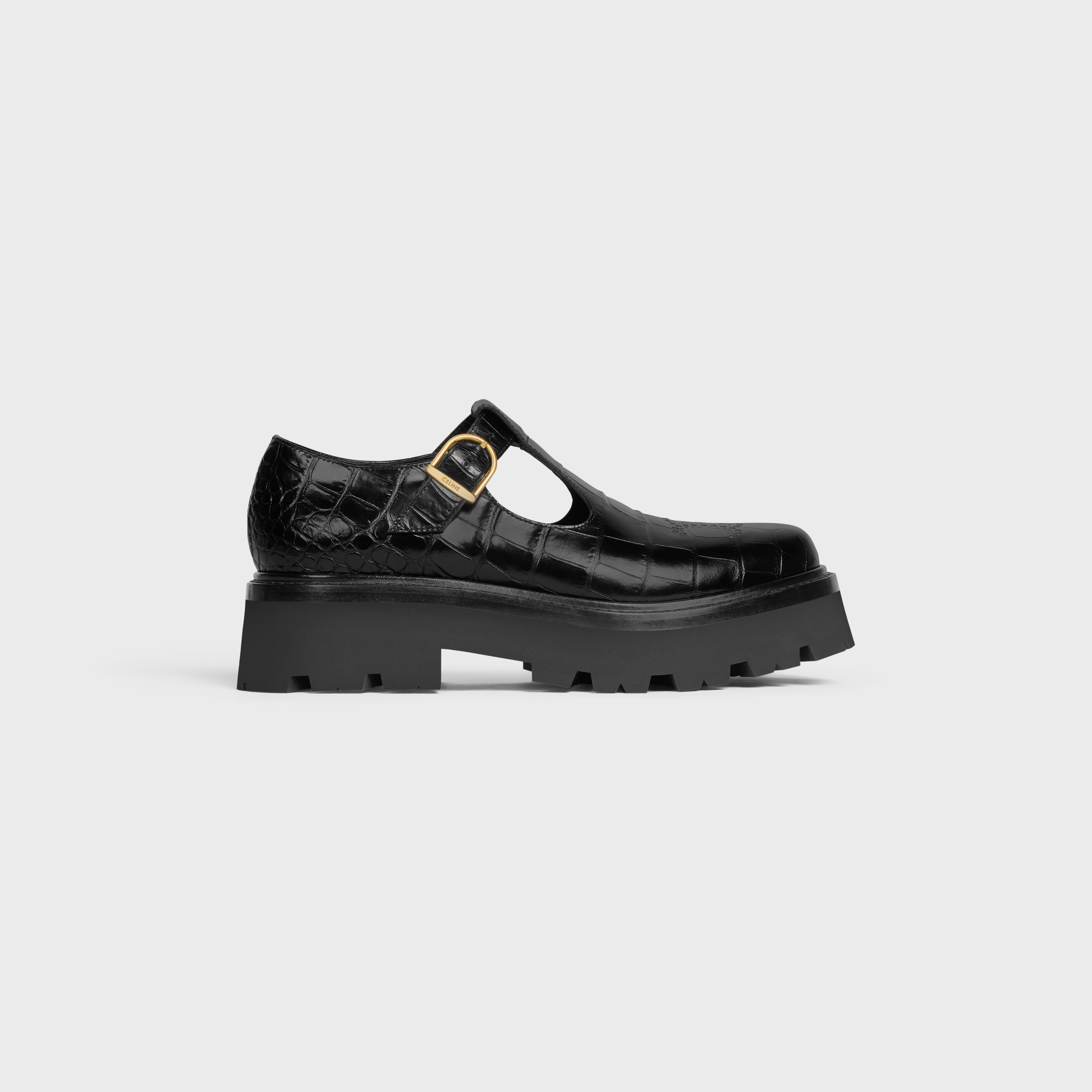 Celine Bulky triomphe perforated babies in CROCODILE STAMPED CALFSKIN - 1