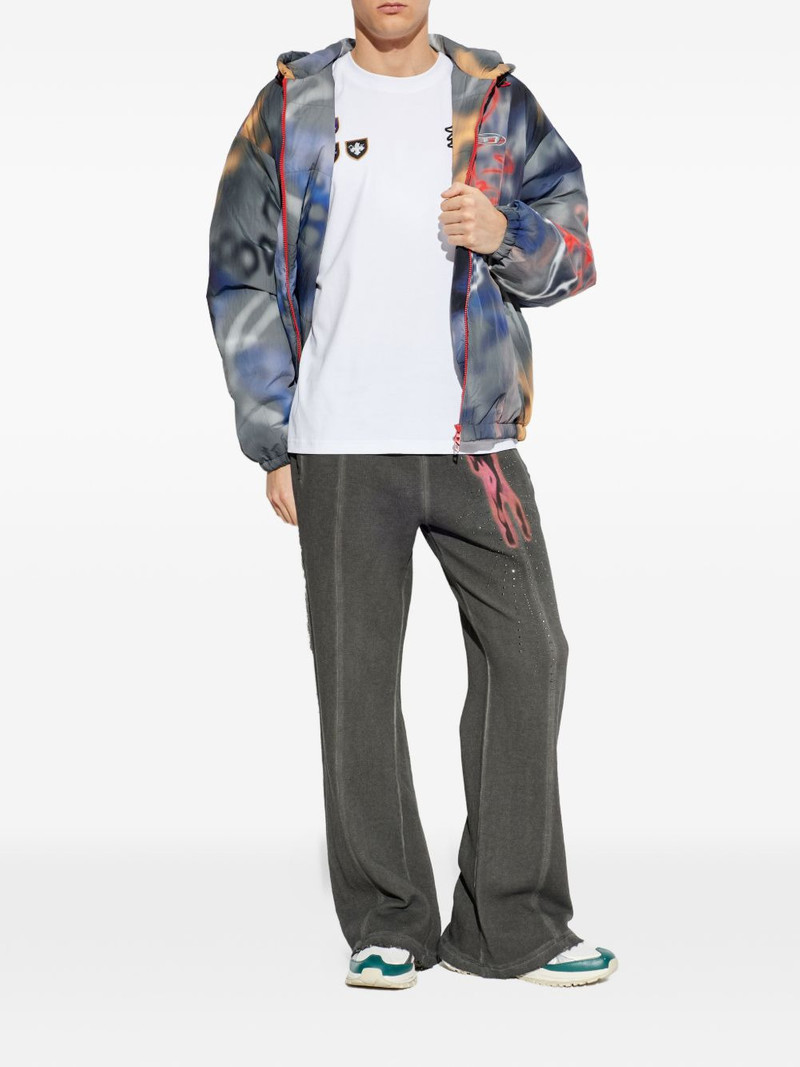 Diesel crystal-embellished graphic trousers outlook