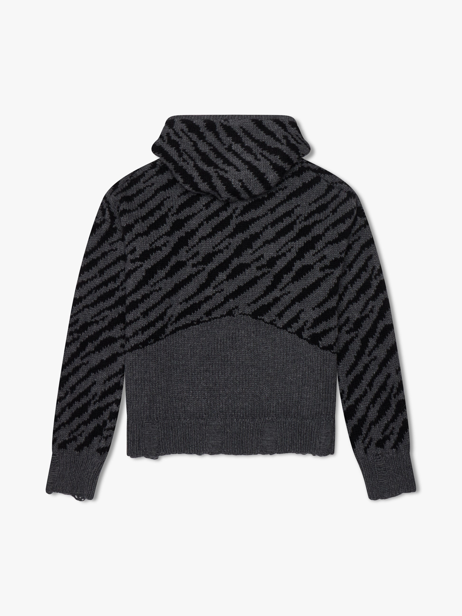 ZEBRA KNIT HOODIE - 2
