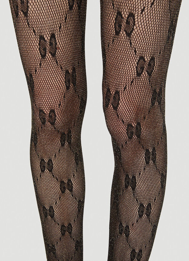 GUCCI GG Monogram Tights in Black lncc REVERSIBLE