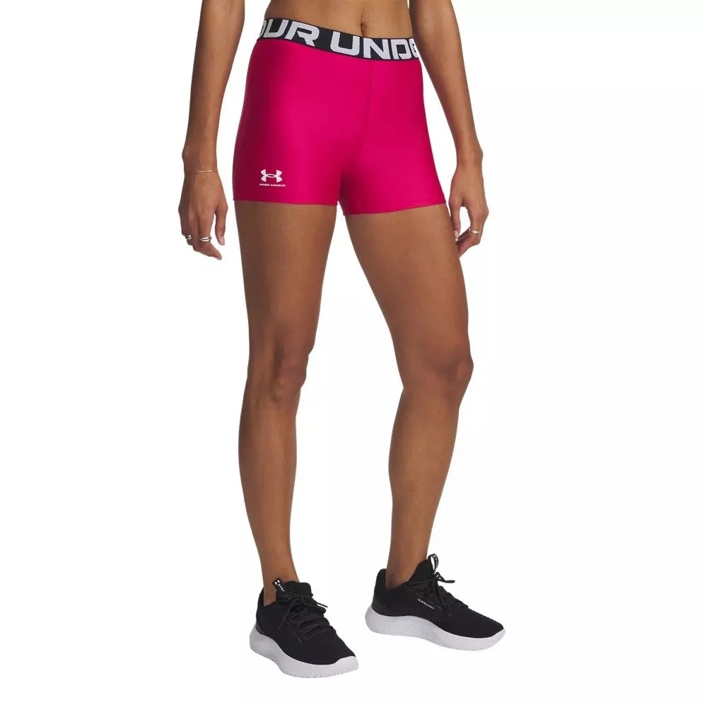 Women's HeatGear Shorty 3" Shorts - Pink/White - 1