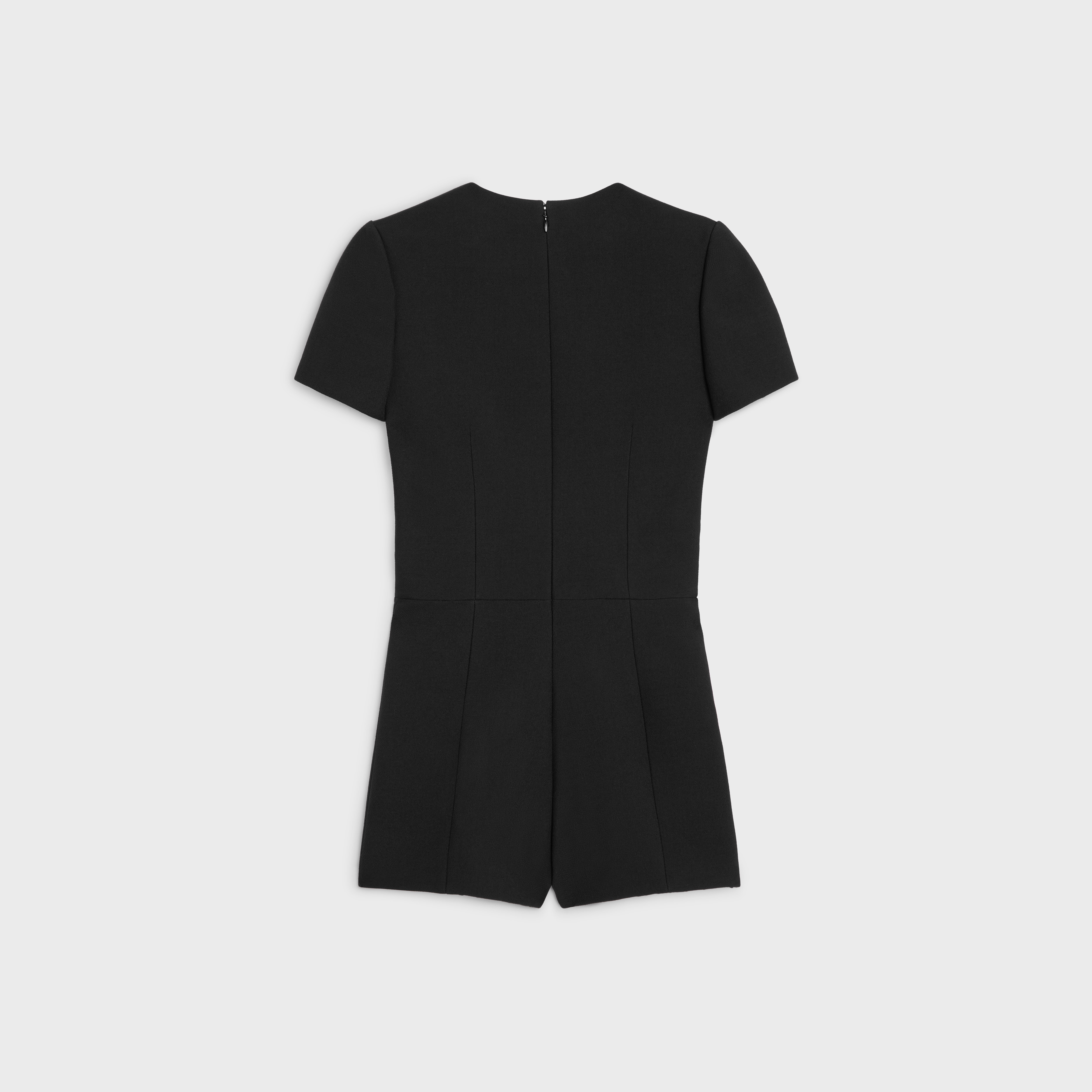 short jumpsuit in gauffered double wool - 2