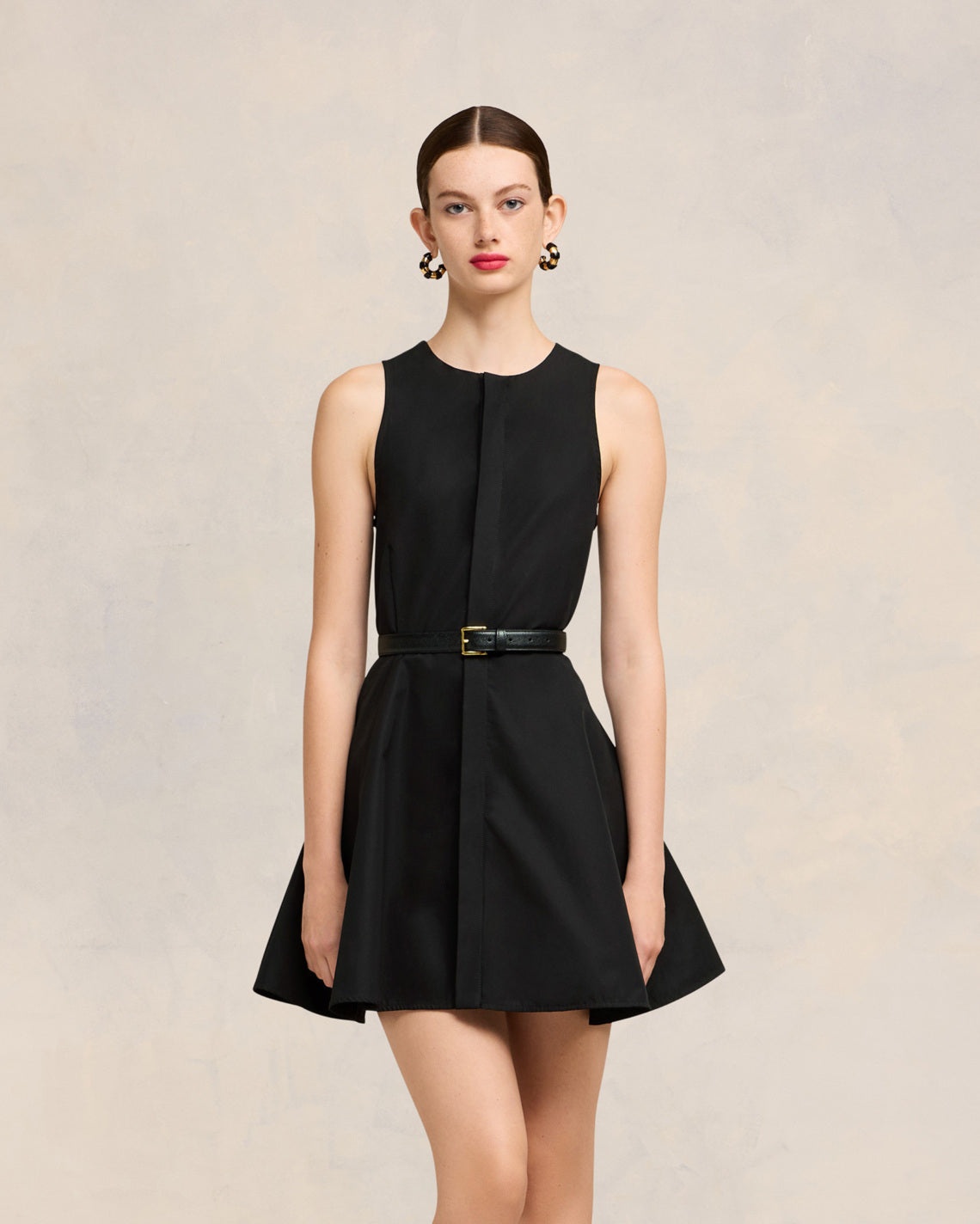 AMI PARIS Sleeveless dress ベージュ AMI Paris SHORT DRESS WITH HIDDEN TAB | REVERSIBLE