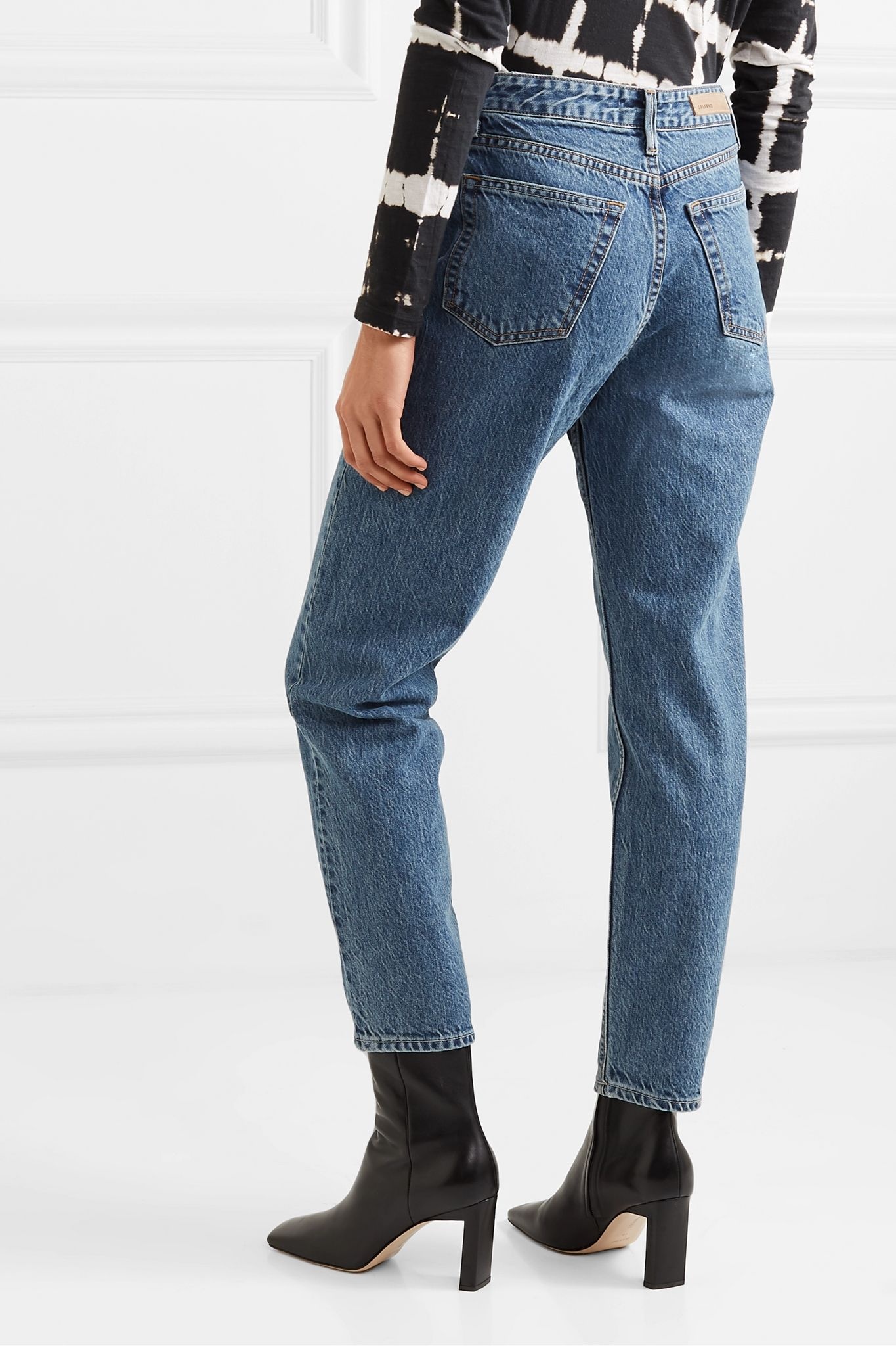 Devon organic high-rise straight-leg jeans - 4