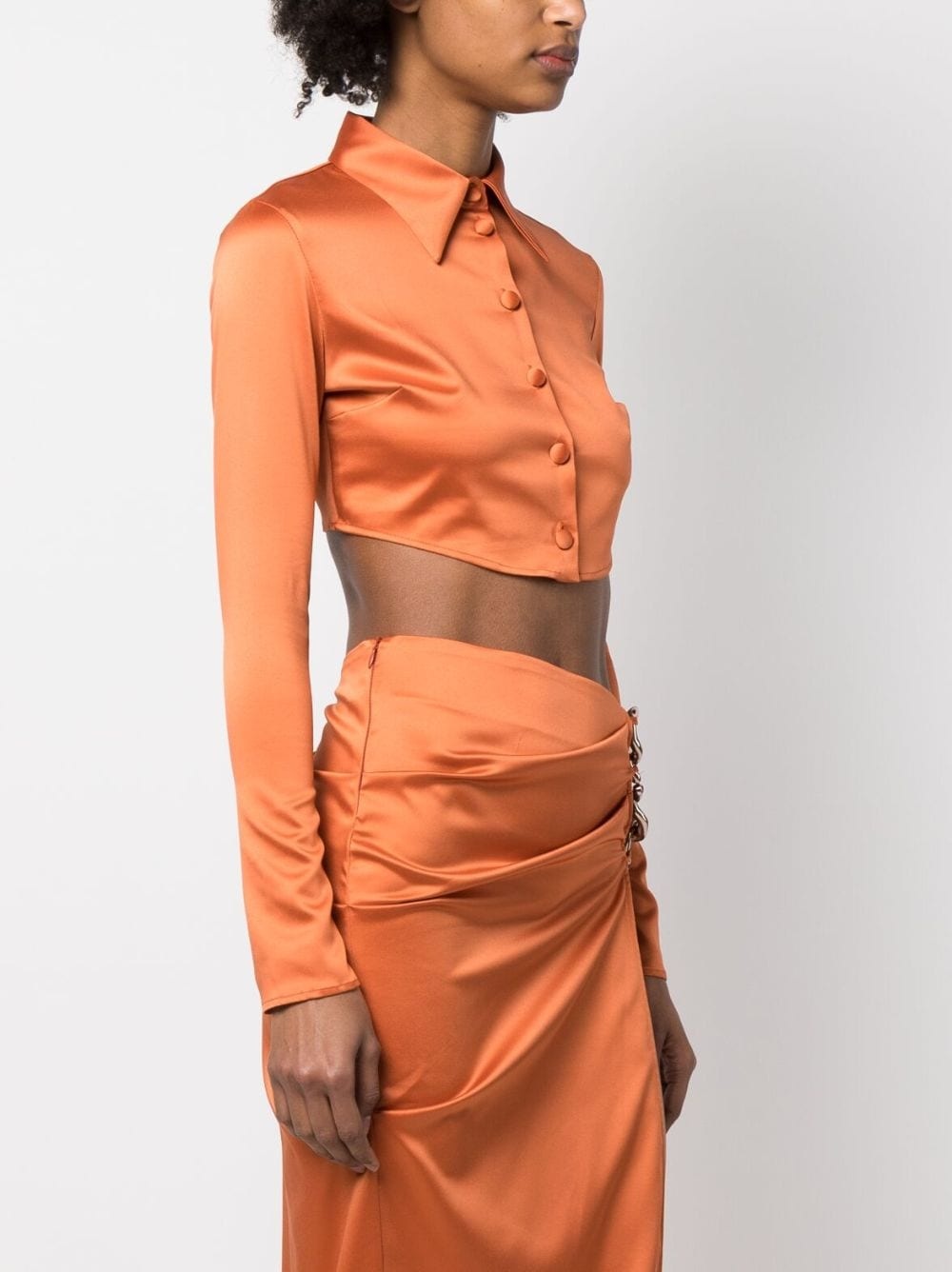 cropped satin shirt - 3