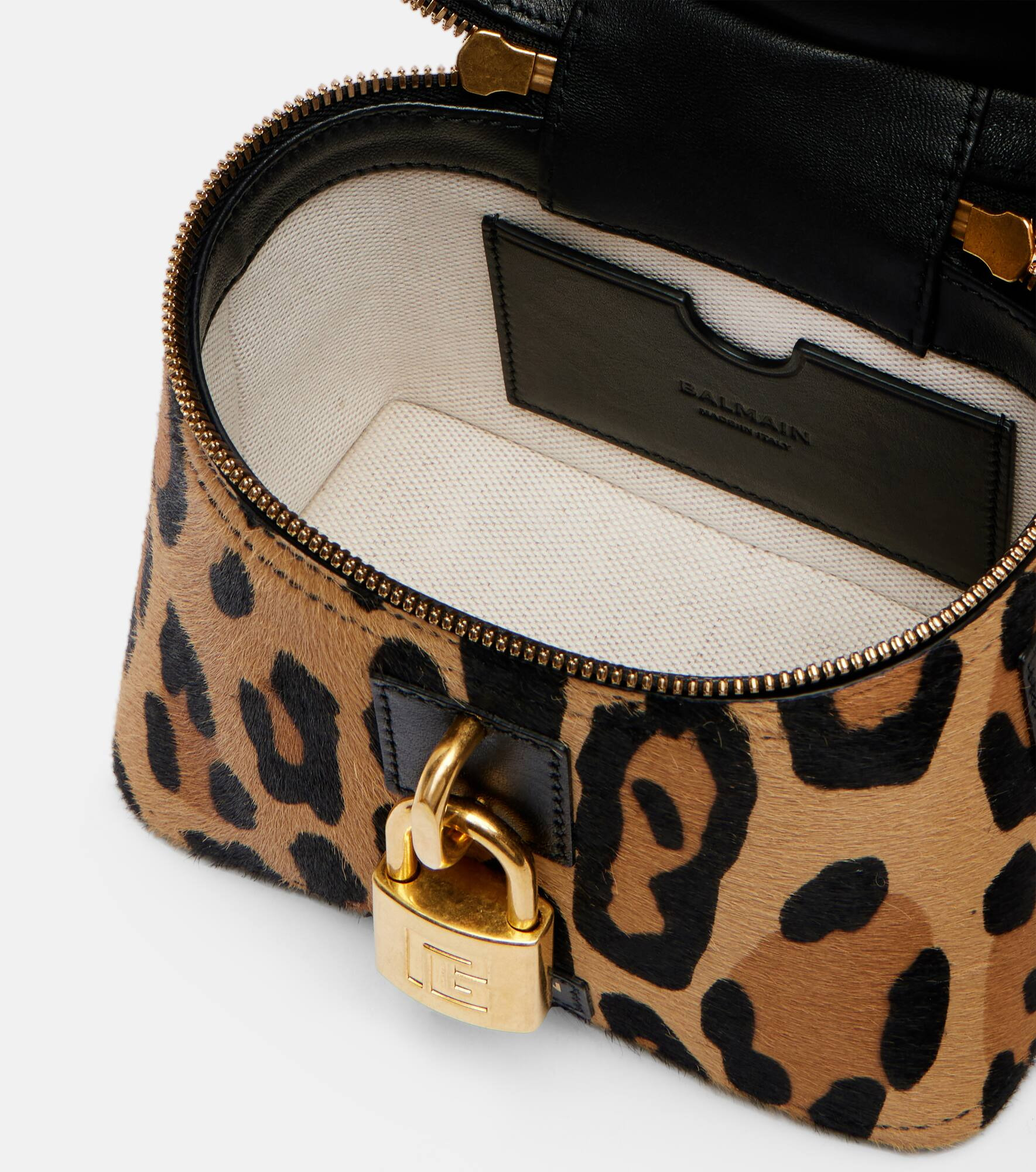Pulse animal-printed calf hair makeup bag - 3