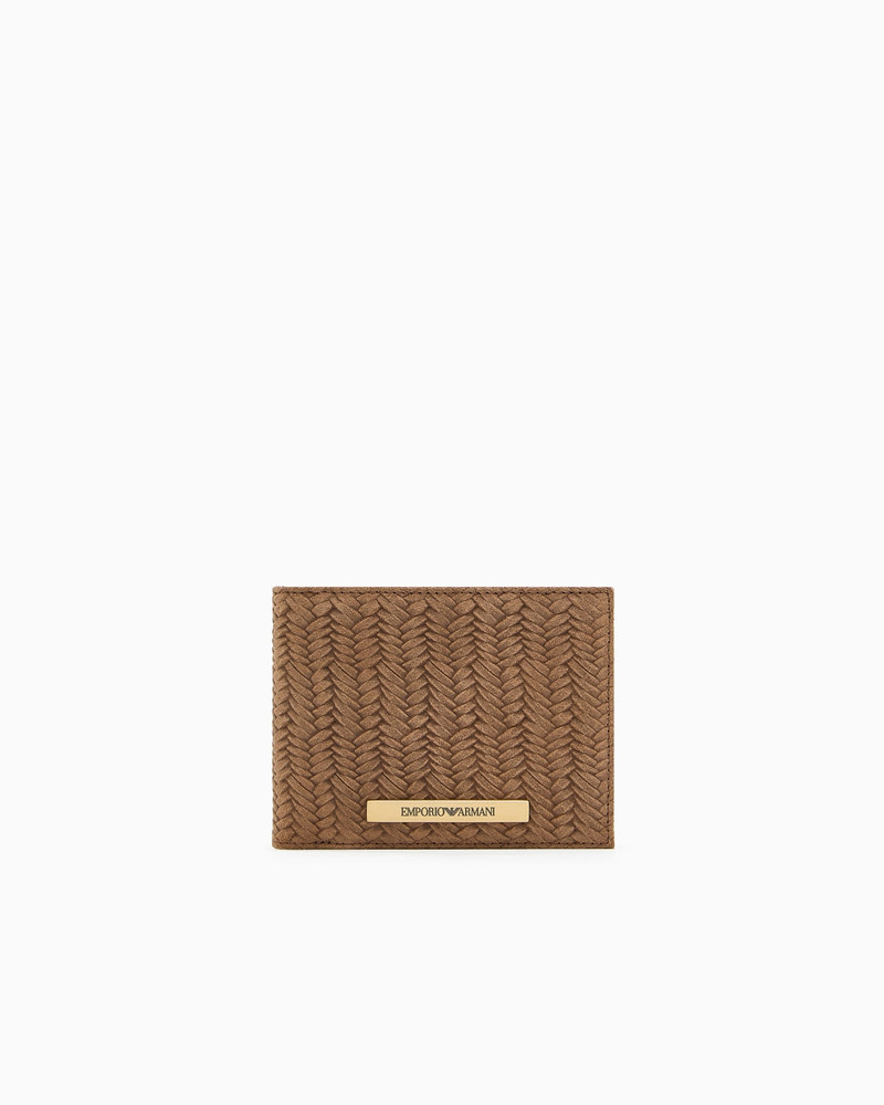 EMBOSSED SUEDE BIFOLD WALLET 1