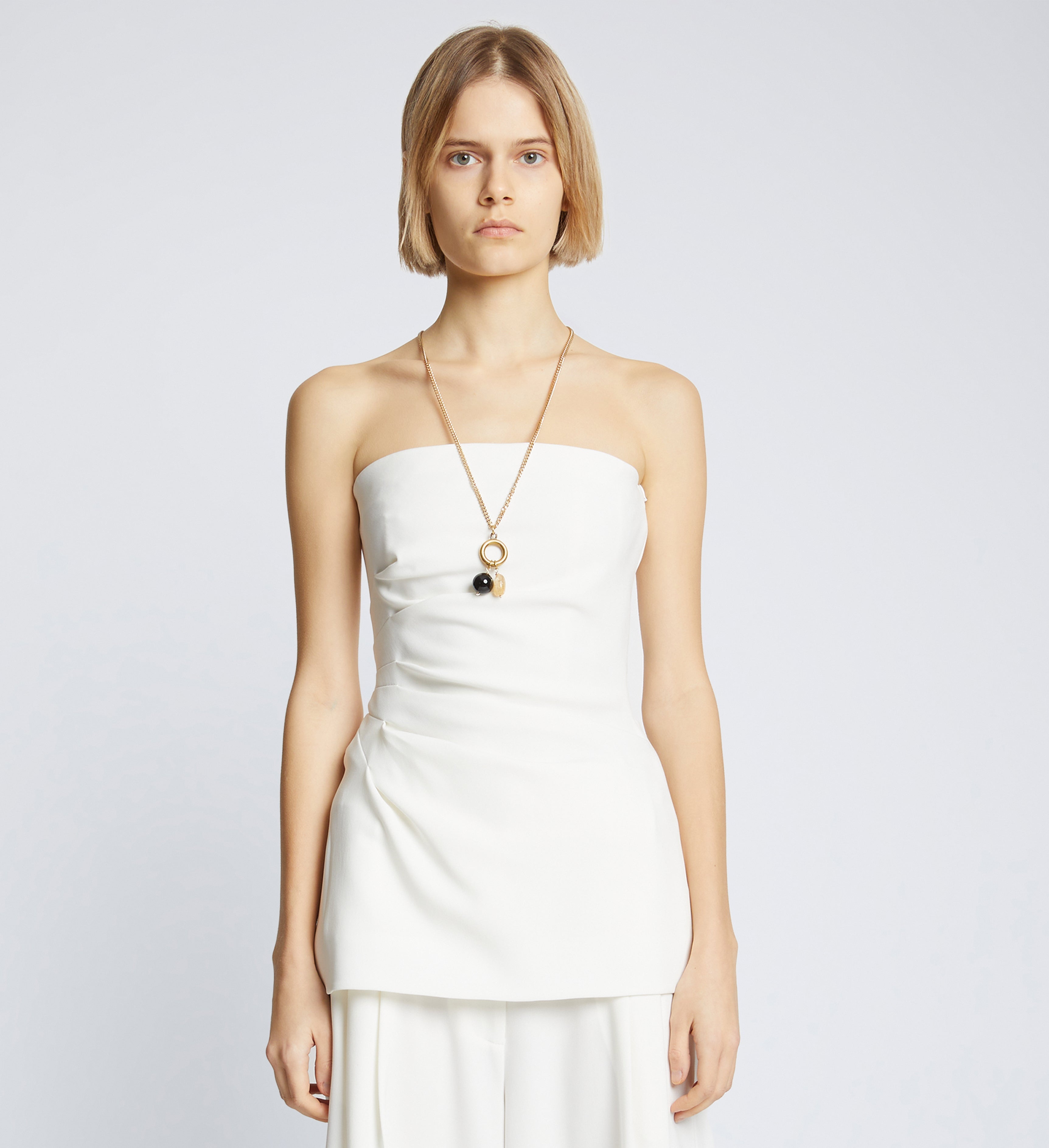 Bobbi Strapless Top in Matte Double Crepe - 2