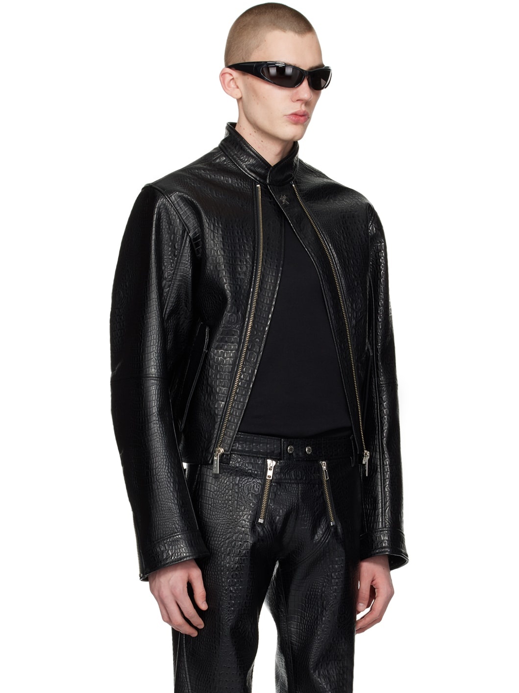 Black Ravn Faux-Leather Biker Jacket - 4