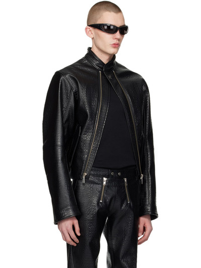 GmbH Black Ravn Faux-Leather Biker Jacket outlook