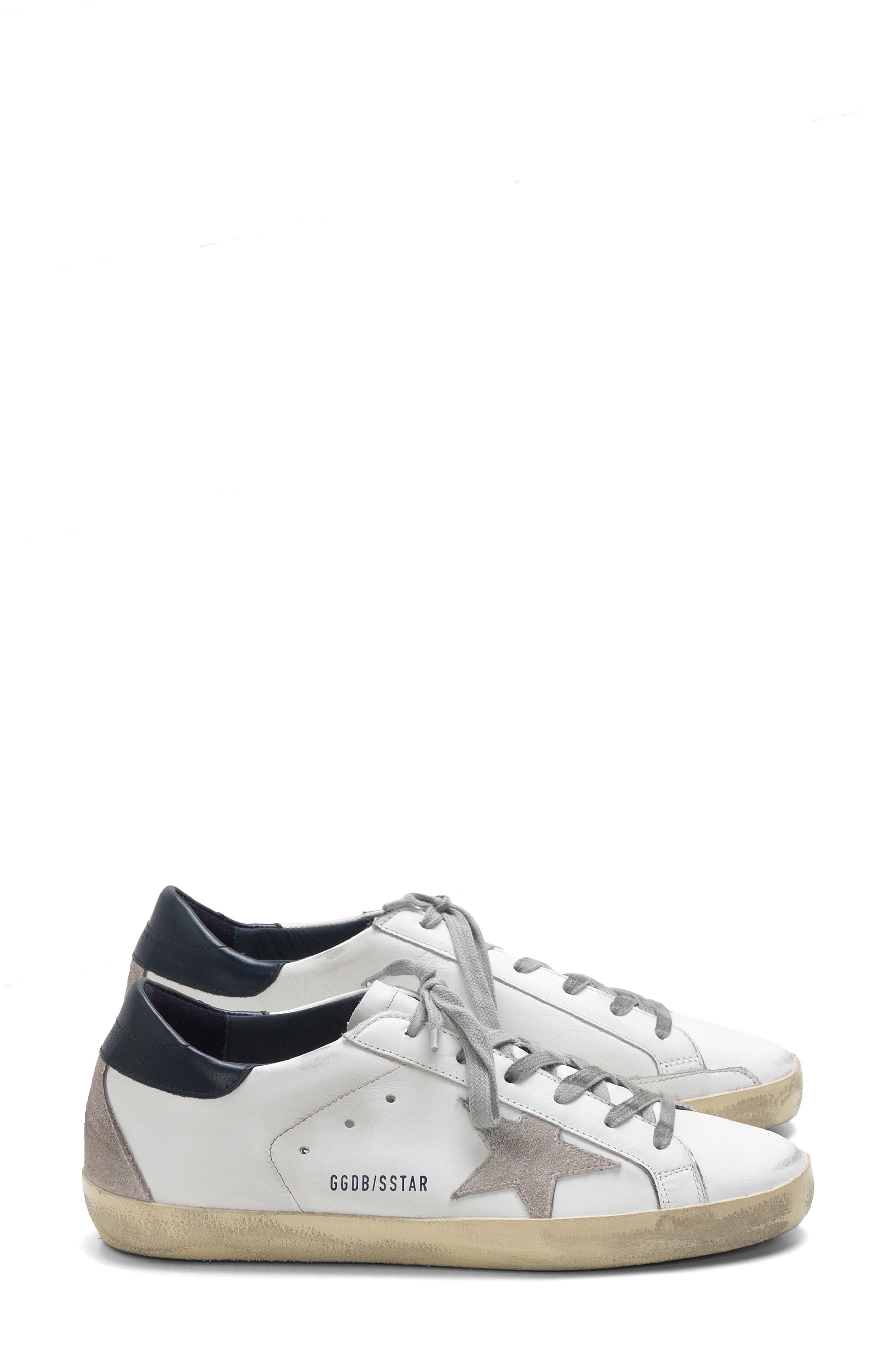 Golden Goose Super-Star Low Top Sneaker in White/Ice/Night Blue at Nordstrom - 7