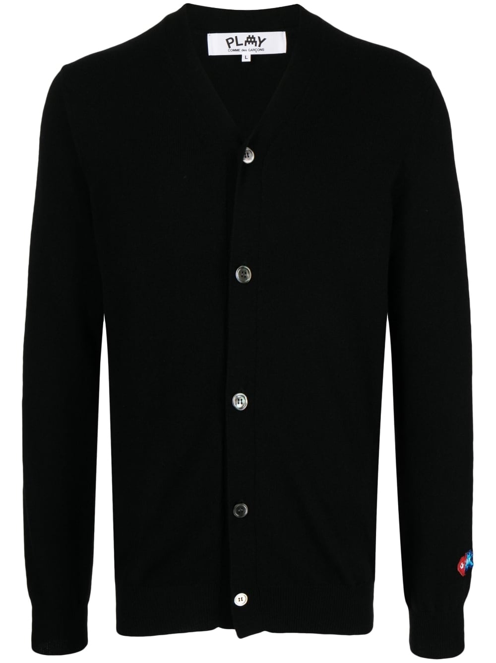 x Invader pixelated-heart cardigan - 1