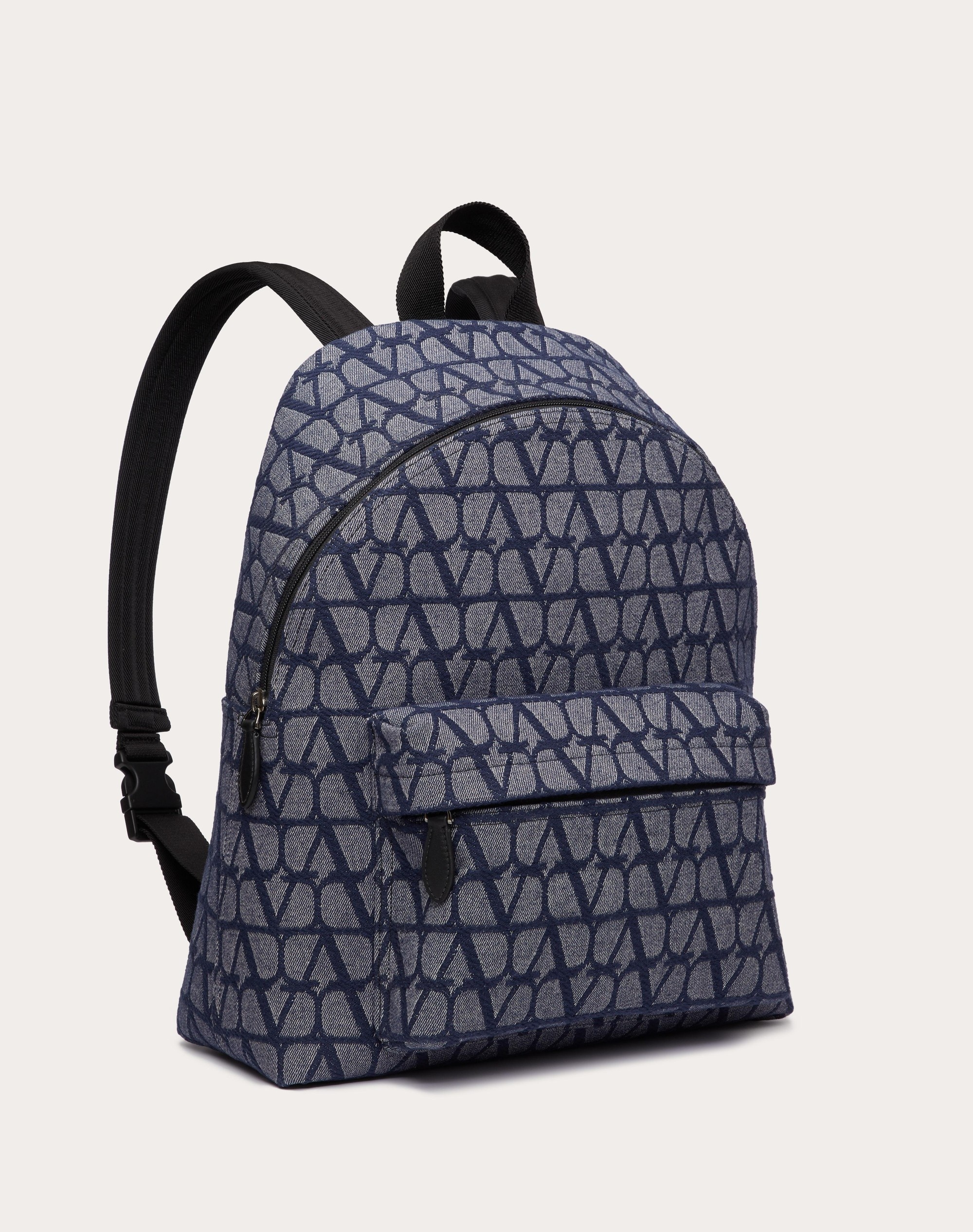 TOILE ICONOGRAPHE BACKPACK IN DENIM-EFFECT JACQUARD FABRIC - 3