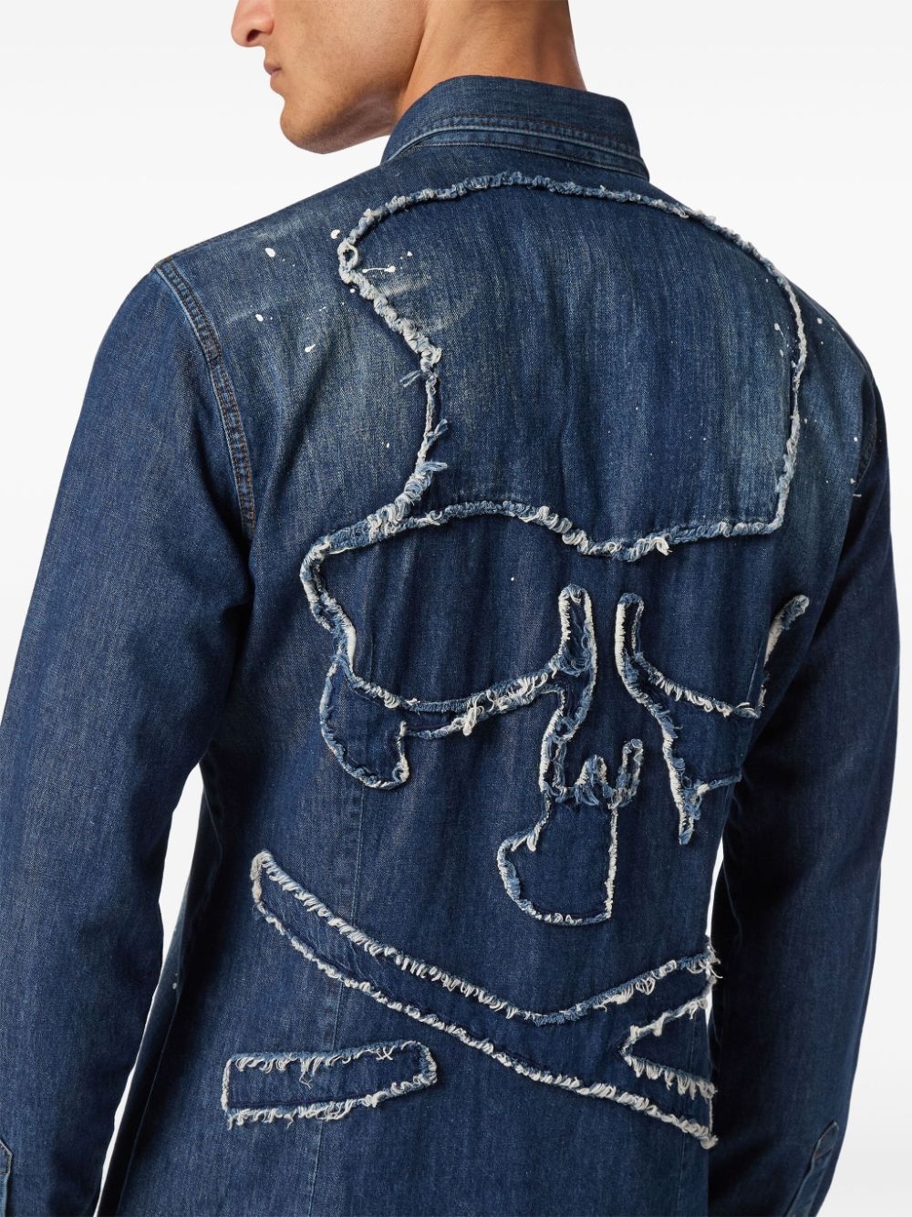 denim long-sleeved shirt - 5