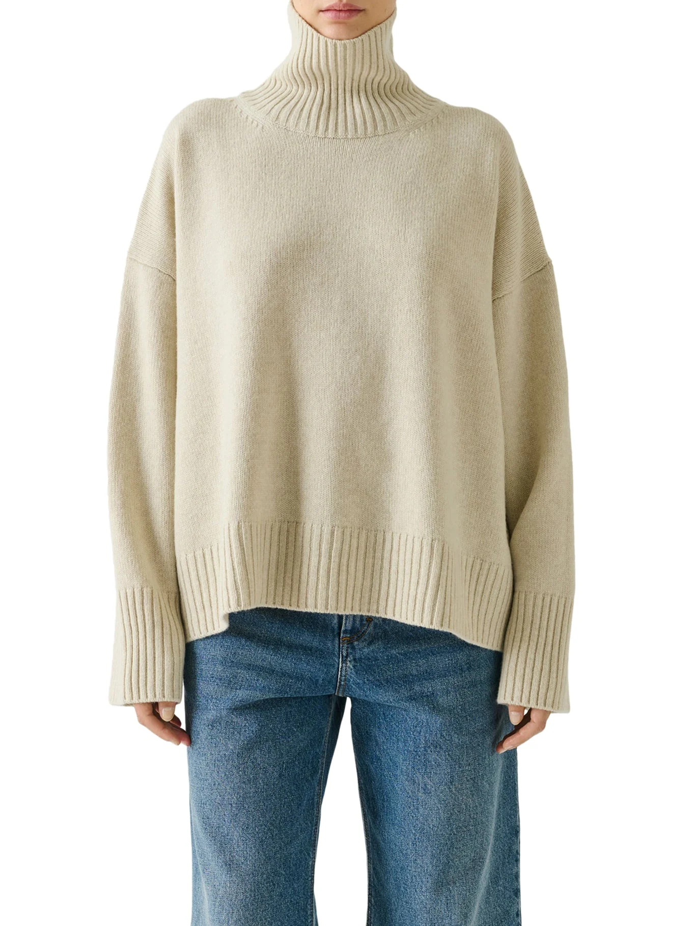 WILLIAM RIBBED KNIT TURTLENECK SWEATER - 1