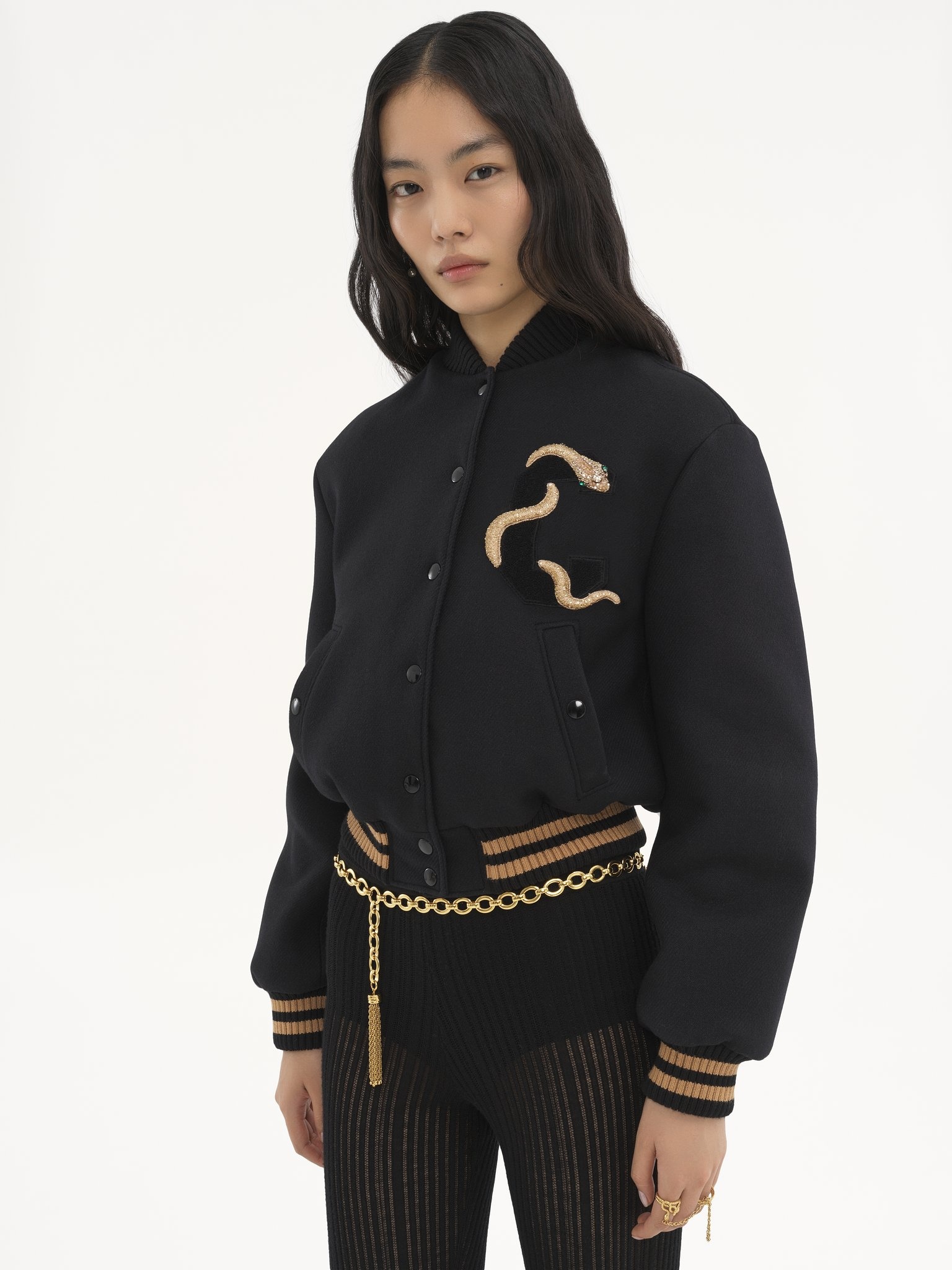 EMBROIDERED BOMBER JACKET IN WOOL DRILL - 4