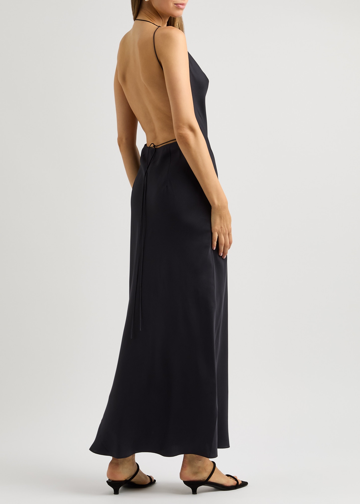 Open-back silk-satin maxi dress - 4