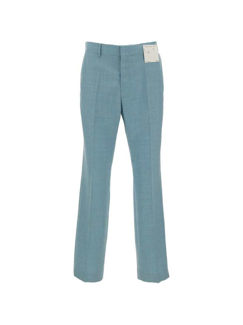 frayed-effect signature-stitch trousers 1