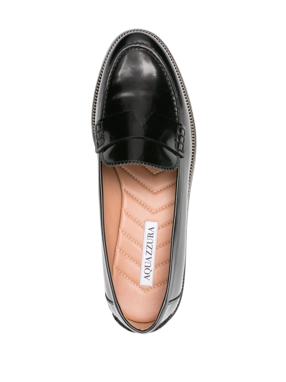 Aqua leather loafers - 4
