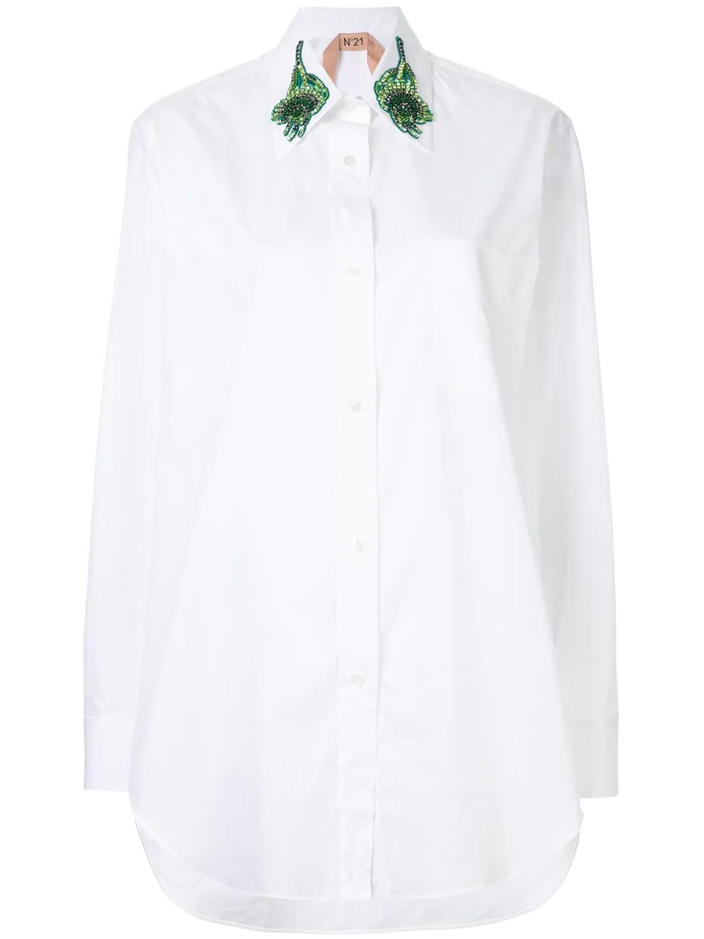 embroidered collar shirt - 1