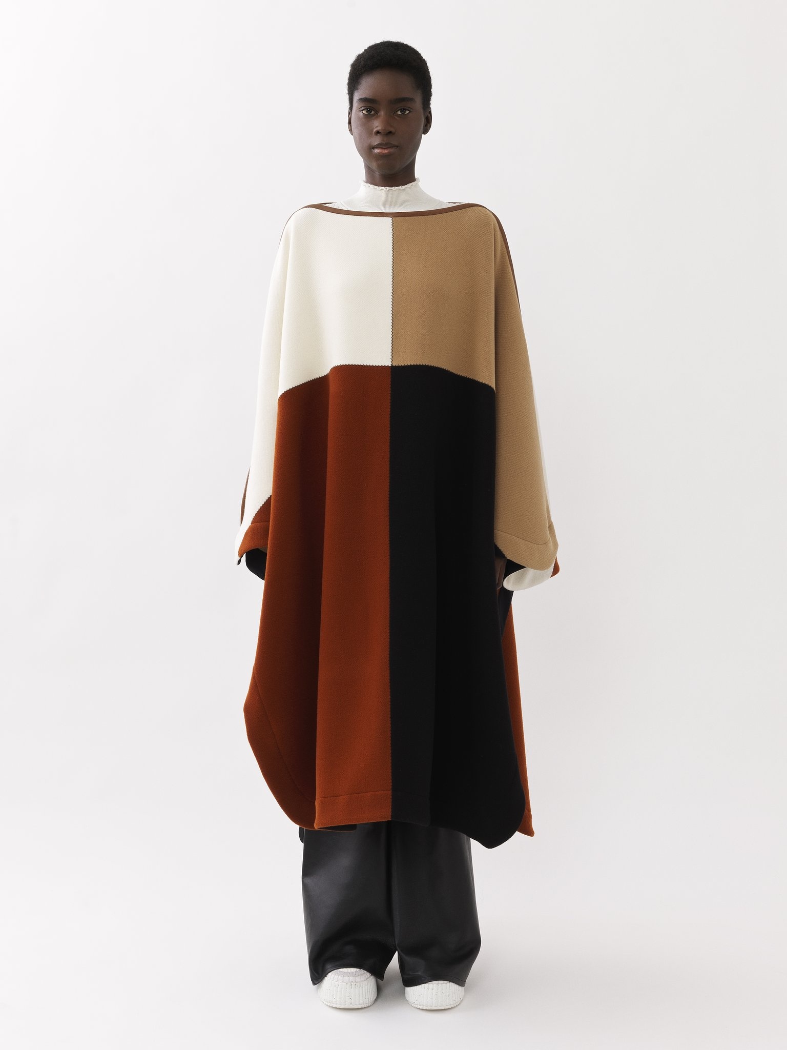 COLOR-BLOCK PONCHO - 2