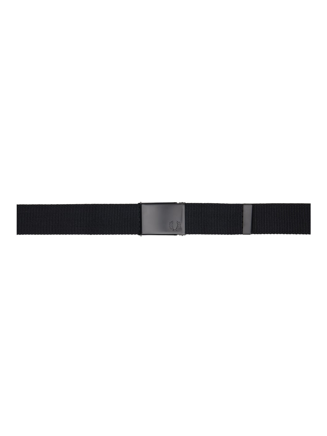 Black Graphic Branded Webbing Belt - 1