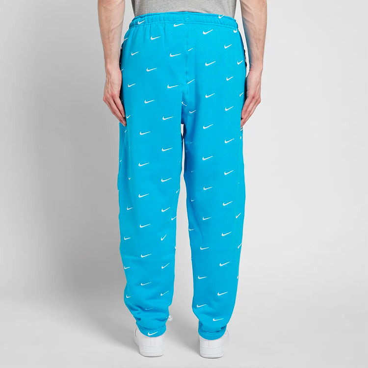 Men's Nike NRG Swoosh Logo Full Print Straight Sports Pants/Trousers/Joggers Blue CJ8905-487 - 4