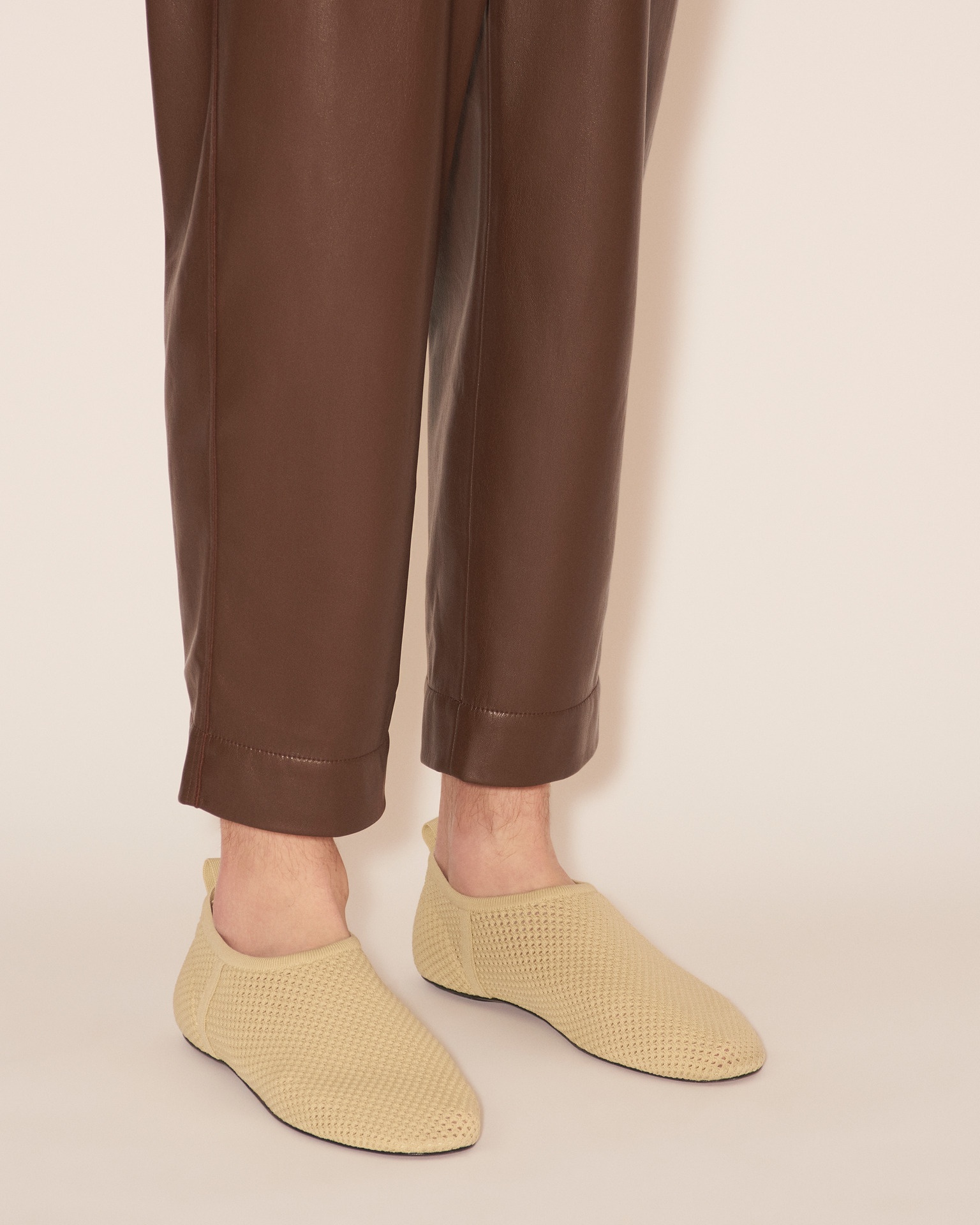 JAIN - OKOBOR™ alt-leather relaxed pants - Dusty blue - 5